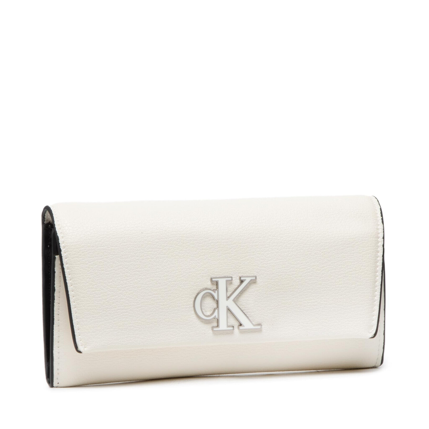 Calvin Klein Jeans Голям дамски портфейл Minimal Monogram Longfold K60K609348 Бял - Pepit.bg