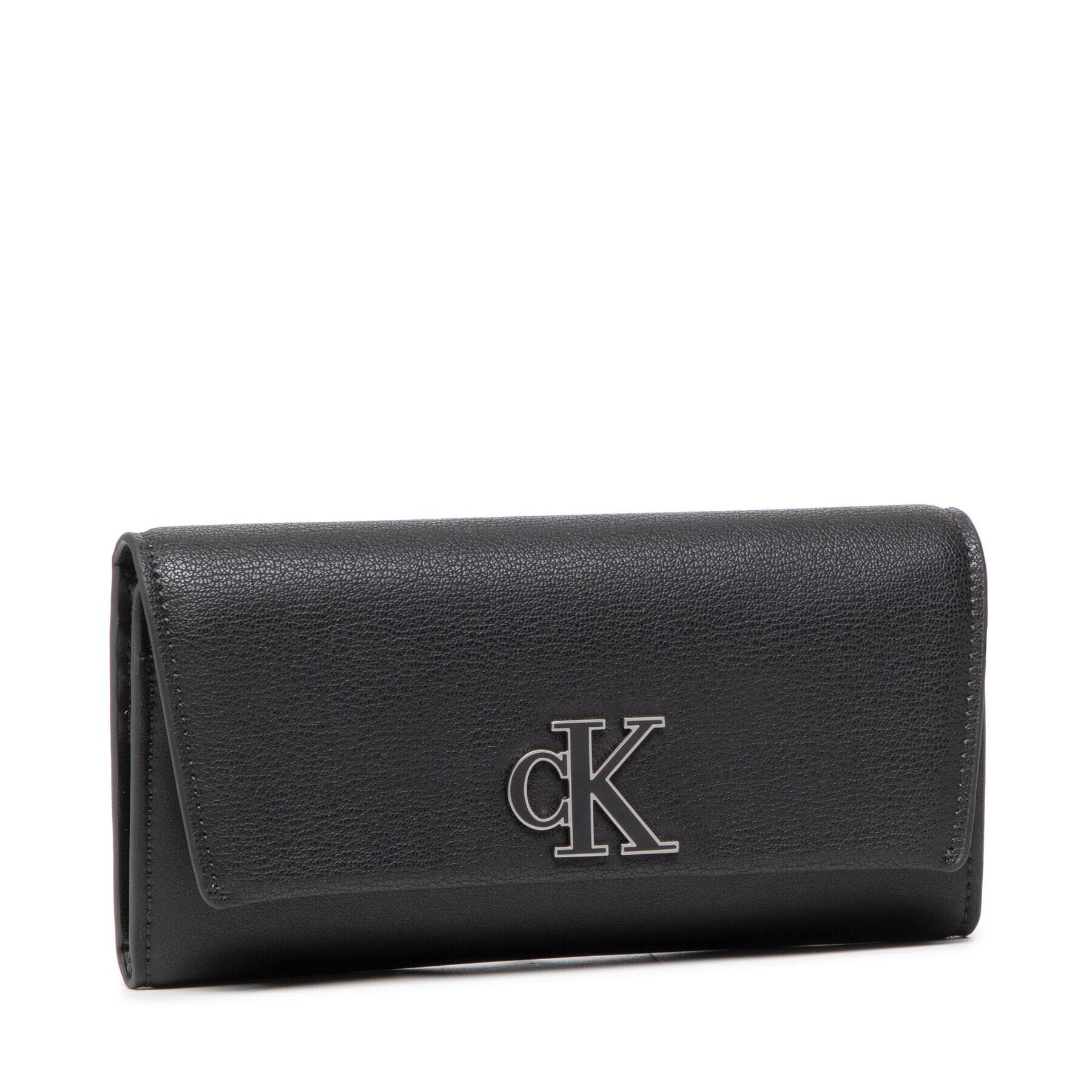 Calvin Klein Jeans Голям дамски портфейл Minimal Monogram Longfold K60K609348 Черен - Pepit.bg