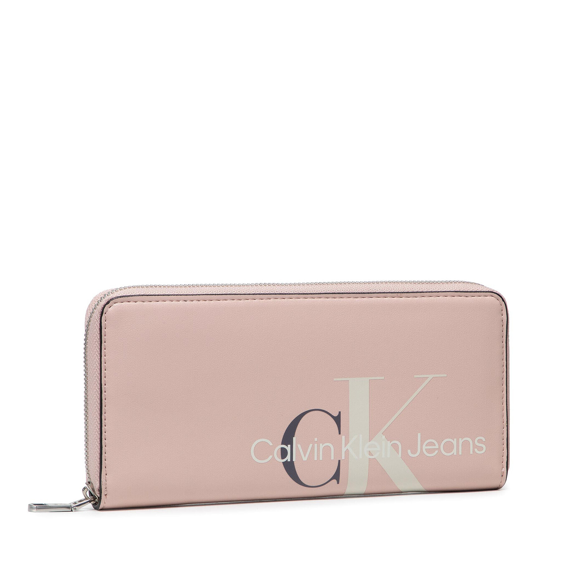 Calvin Klein Jeans Голям дамски портфейл Sculpted Mono Zip Around K60K608958 Розов - Pepit.bg