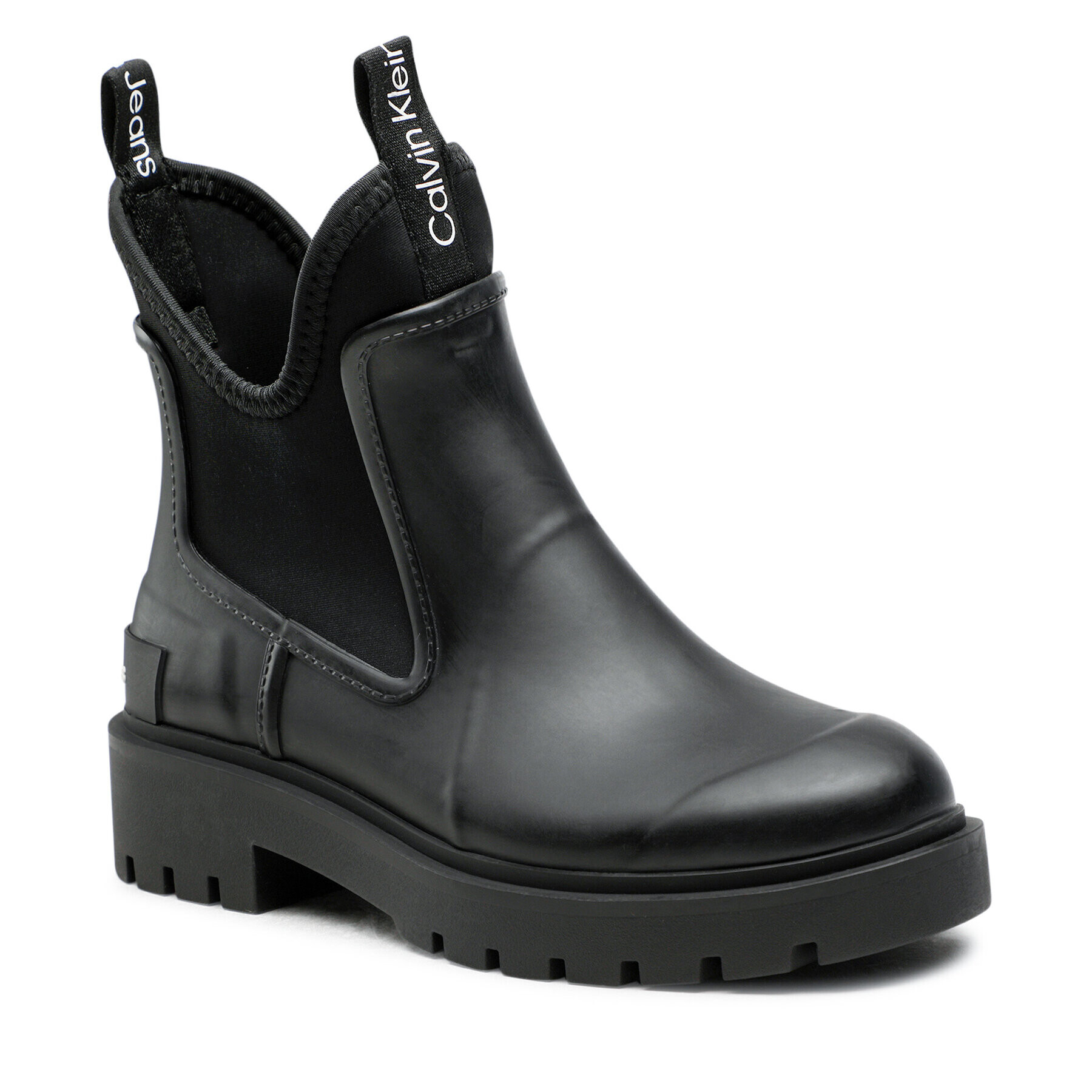 Calvin Klein Jeans Гумени ботуши Mid Rainboot Chelsea YW0YW01034 Черен - Pepit.bg