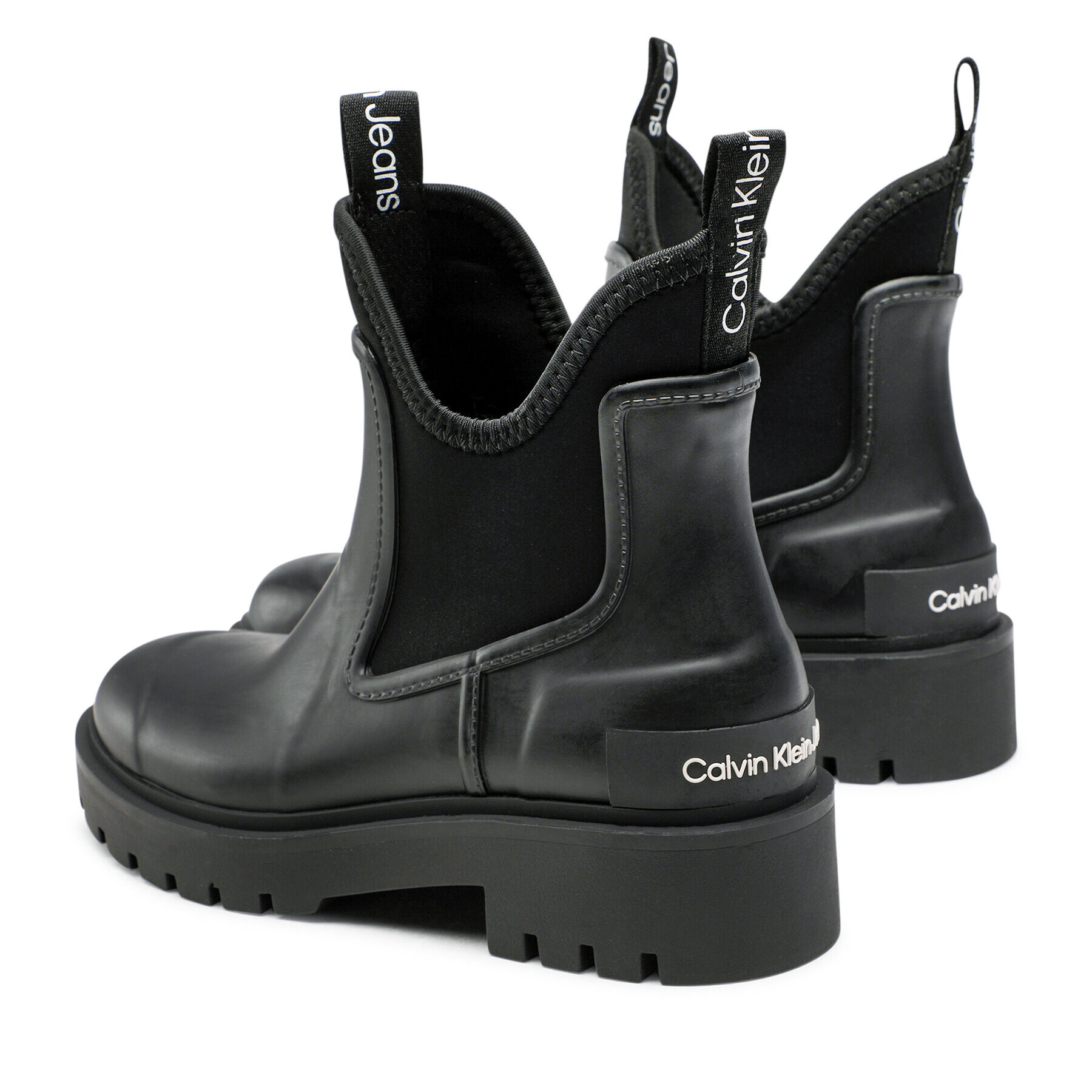 Calvin Klein Jeans Гумени ботуши Mid Rainboot Chelsea YW0YW01034 Черен - Pepit.bg