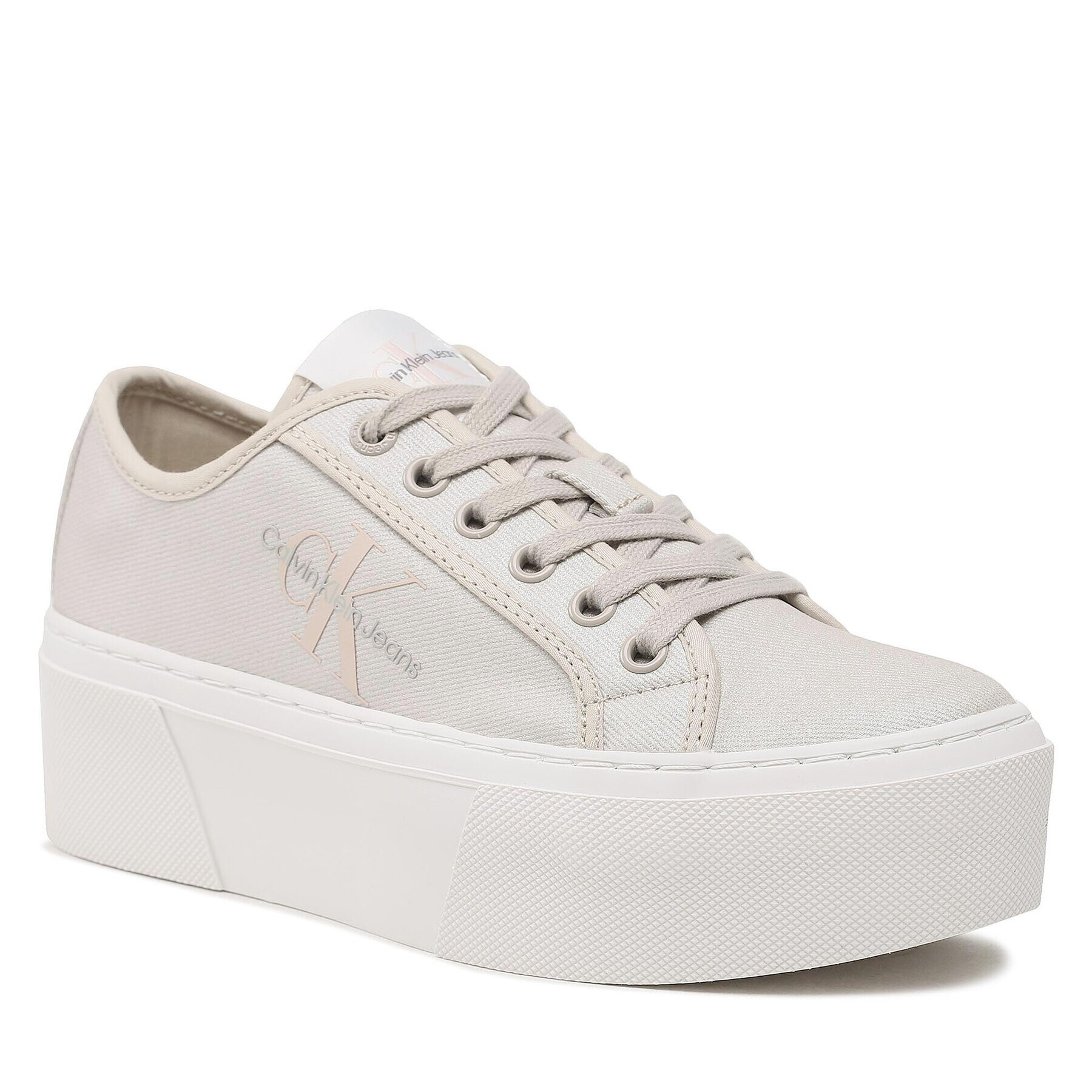 Calvin Klein Jeans Гуменки Cupsole Flatform Ny Pearl Wn YW0YW01221 Бежов - Pepit.bg