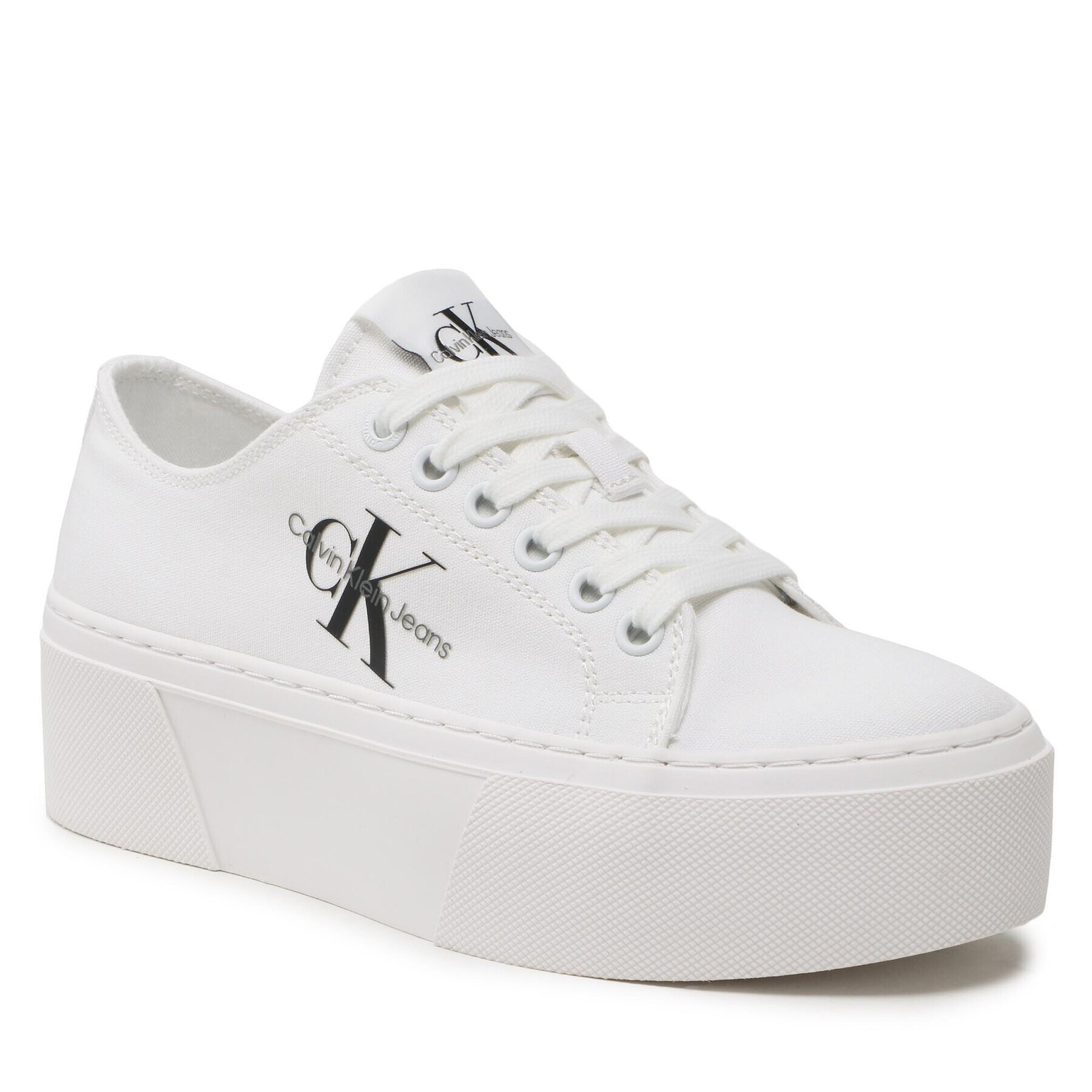 Calvin Klein Jeans Гуменки Cupsole Low Txt YW0YW01033 Бял - Pepit.bg