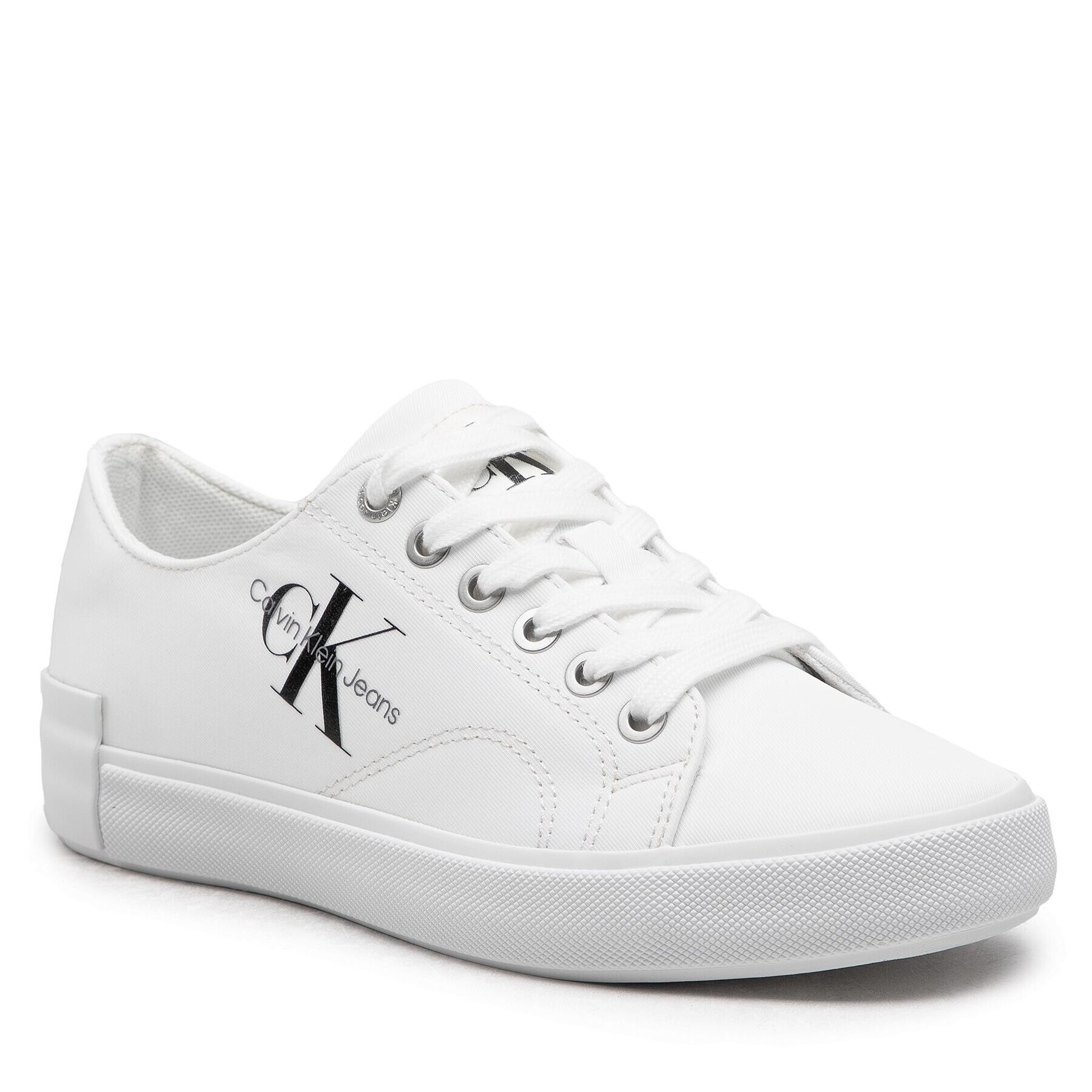 Calvin Klein Jeans Гуменки Ess Vulcanized Laceup Low Ny YW0YW00756 Бял - Pepit.bg