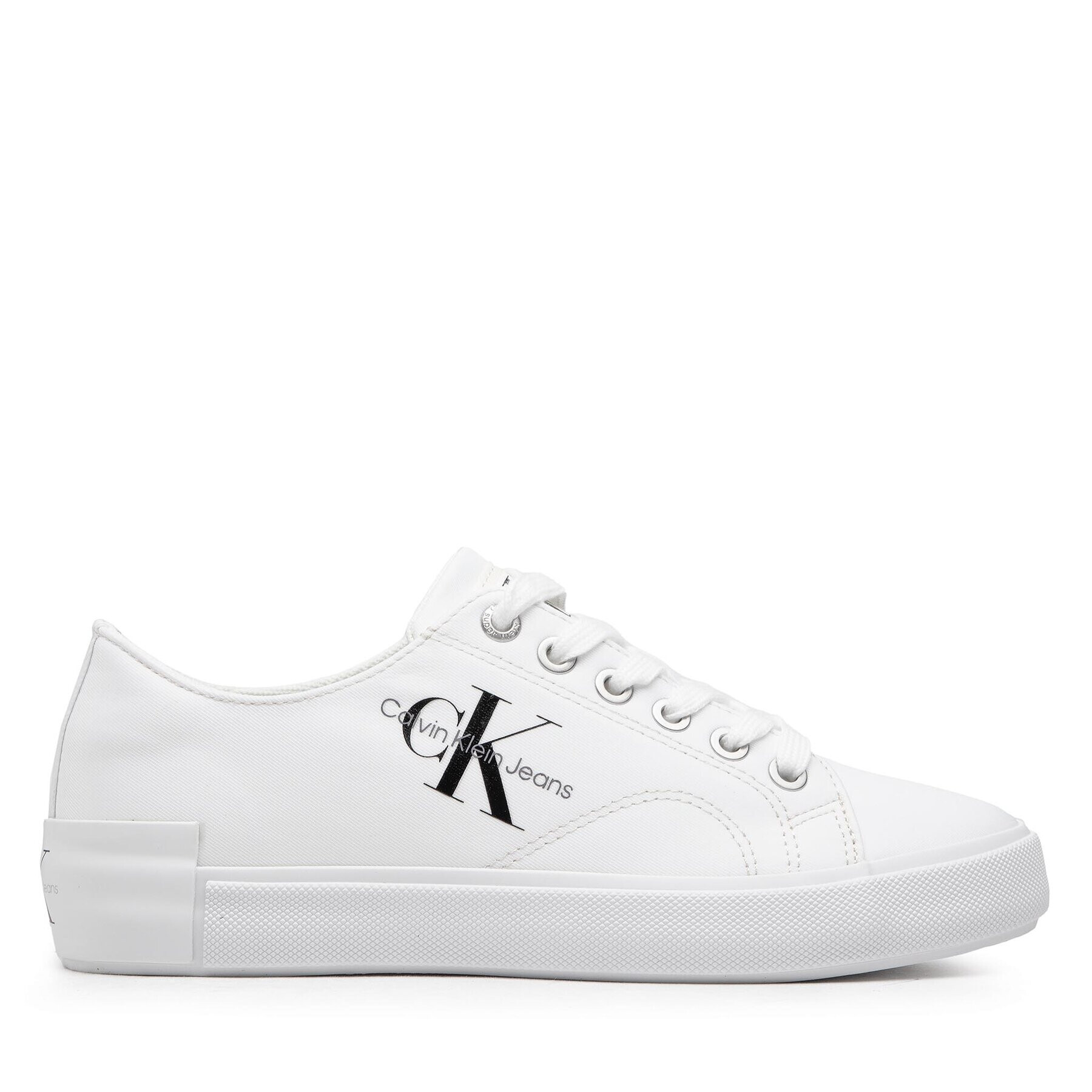 Calvin Klein Jeans Гуменки Ess Vulcanized Laceup Low Ny YW0YW00756 Бял - Pepit.bg