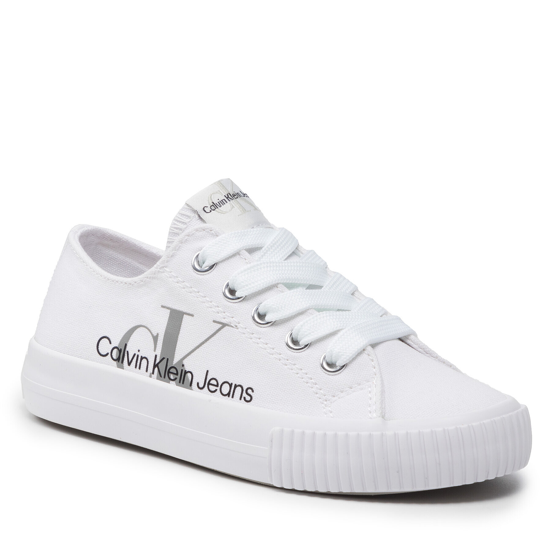 Calvin Klein Jeans Гуменки Low Cut Lace-Up Sneaker V3X9-80125-0890 M Бял - Pepit.bg