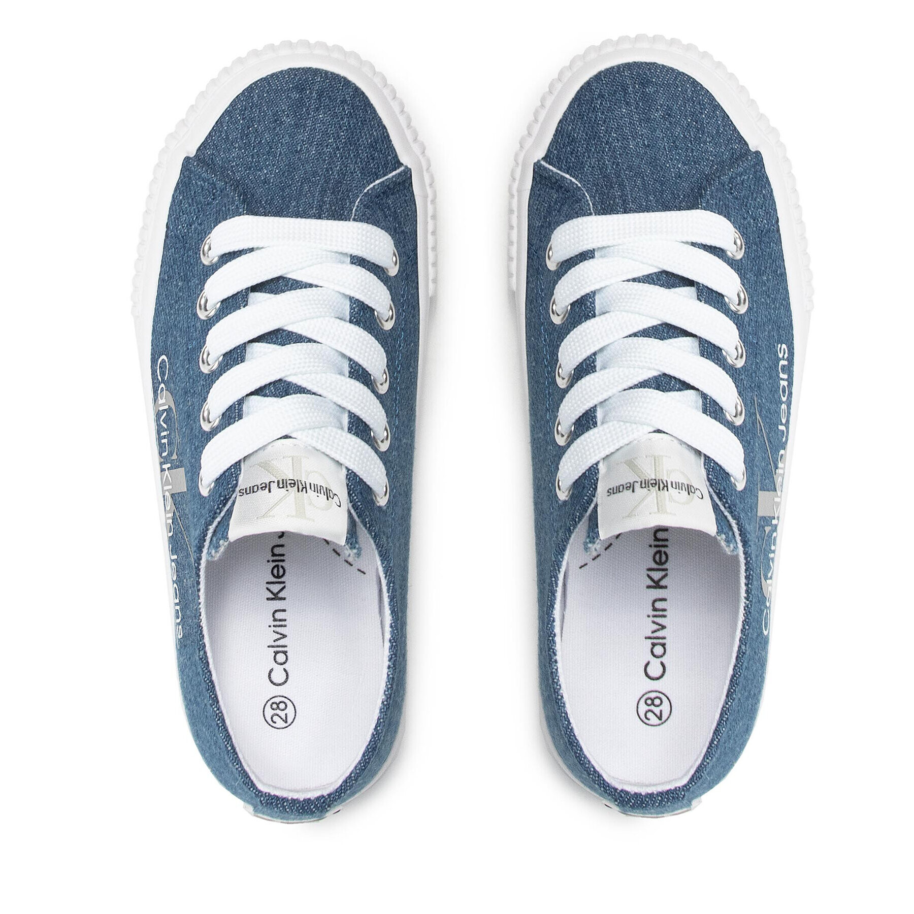 Calvin Klein Jeans Гуменки Low Cut Lace-Up Sneaker V3X9-80125-0890 M Син - Pepit.bg