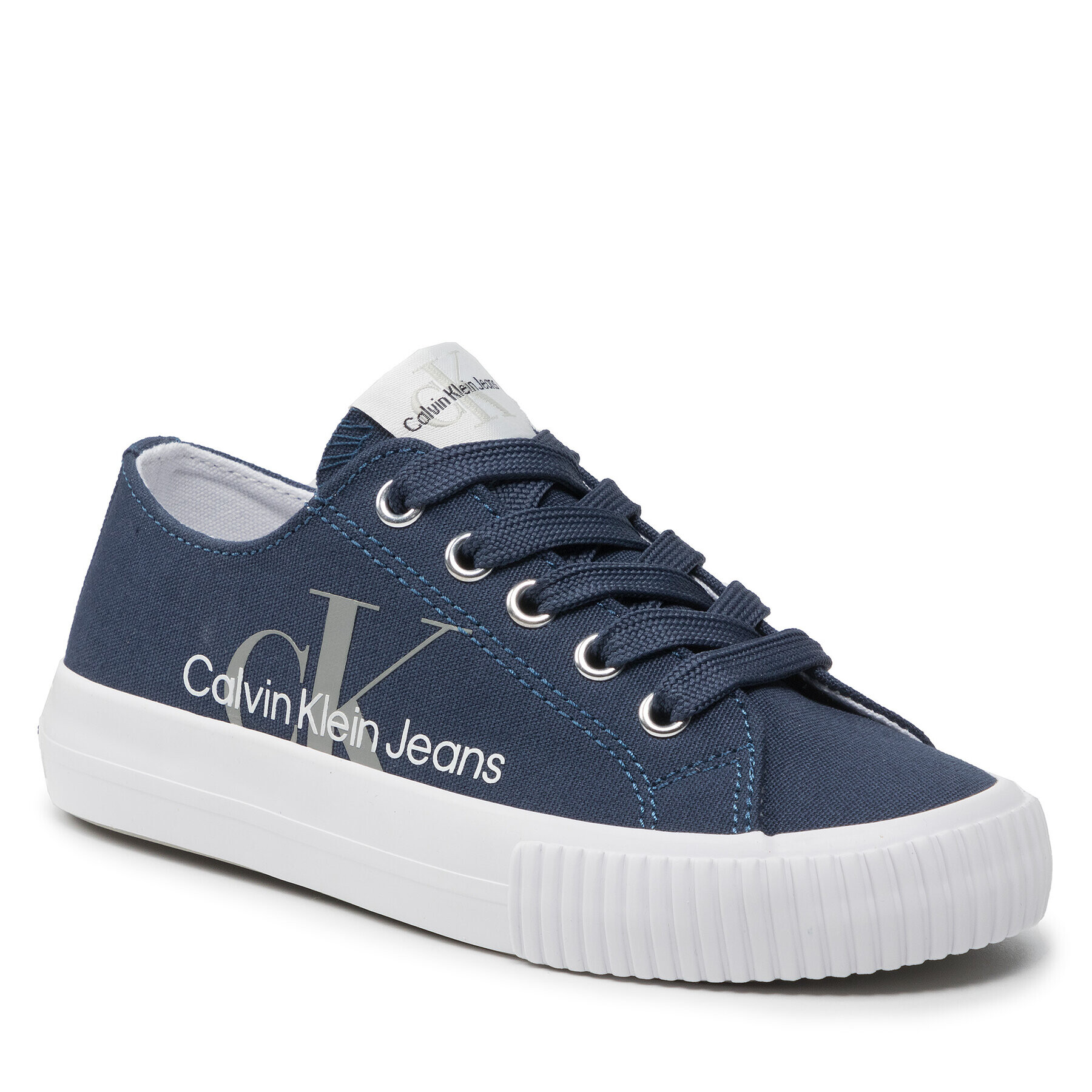 Calvin Klein Jeans Гуменки Low Cut Lace-Up Sneaker V3X9-80125-0890 M Тъмносин - Pepit.bg