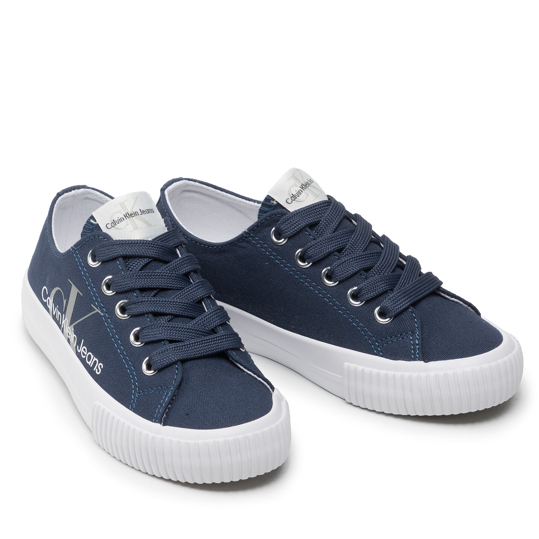 Calvin Klein Jeans Гуменки Low Cut Lace-Up Sneaker V3X9-80125-0890 M Тъмносин - Pepit.bg