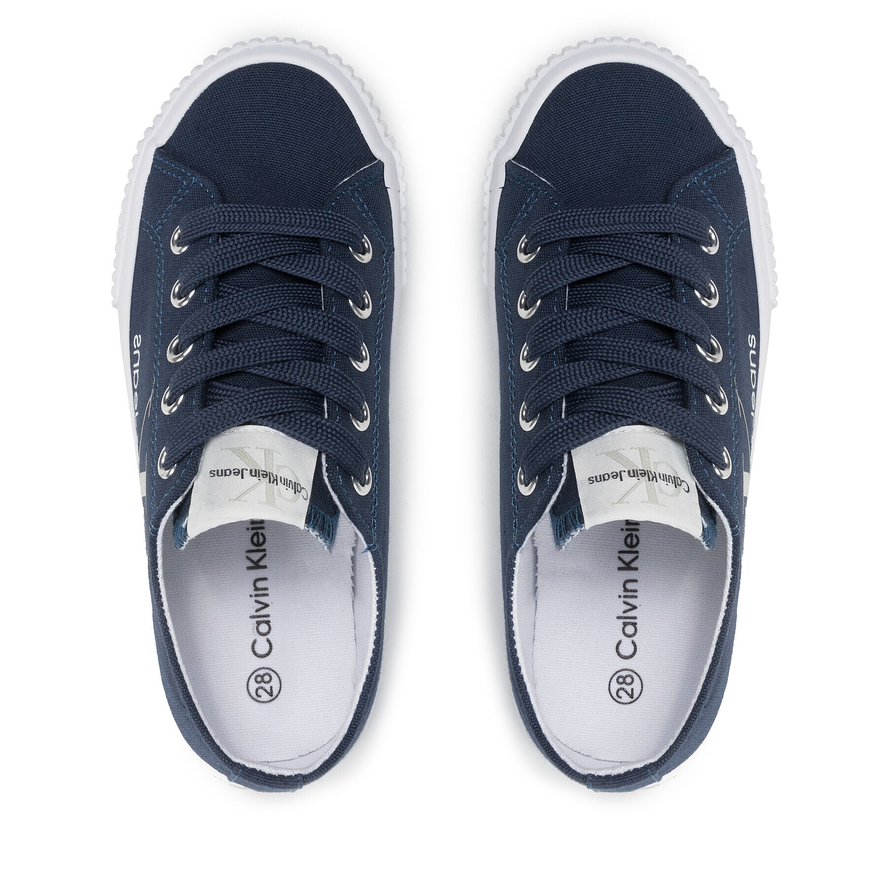 Calvin Klein Jeans Гуменки Low Cut Lace-Up Sneaker V3X9-80125-0890 M Тъмносин - Pepit.bg