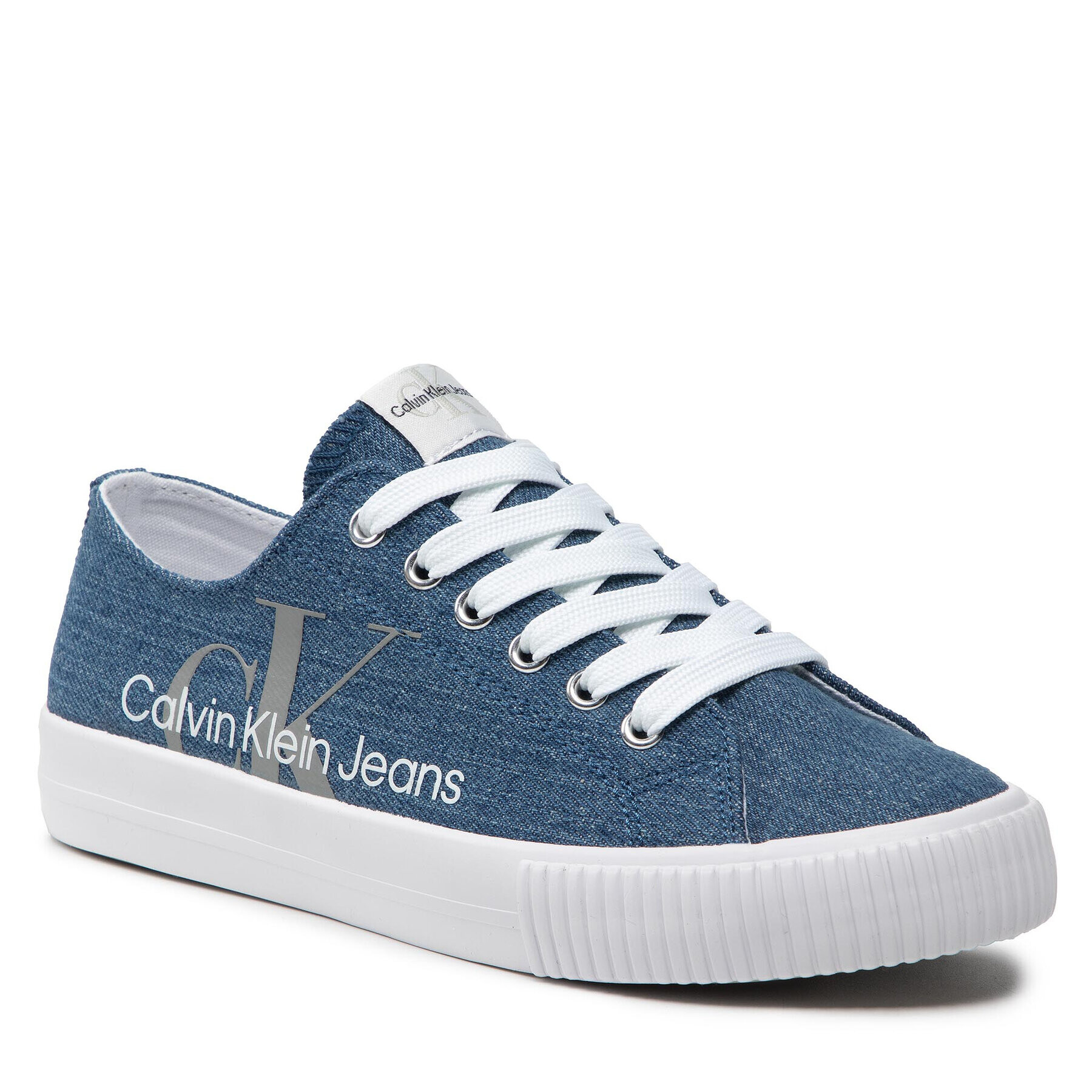 Calvin Klein Jeans Гуменки Low Cut Lace-Up Sneaker V3X9-80125-0890 S Син - Pepit.bg