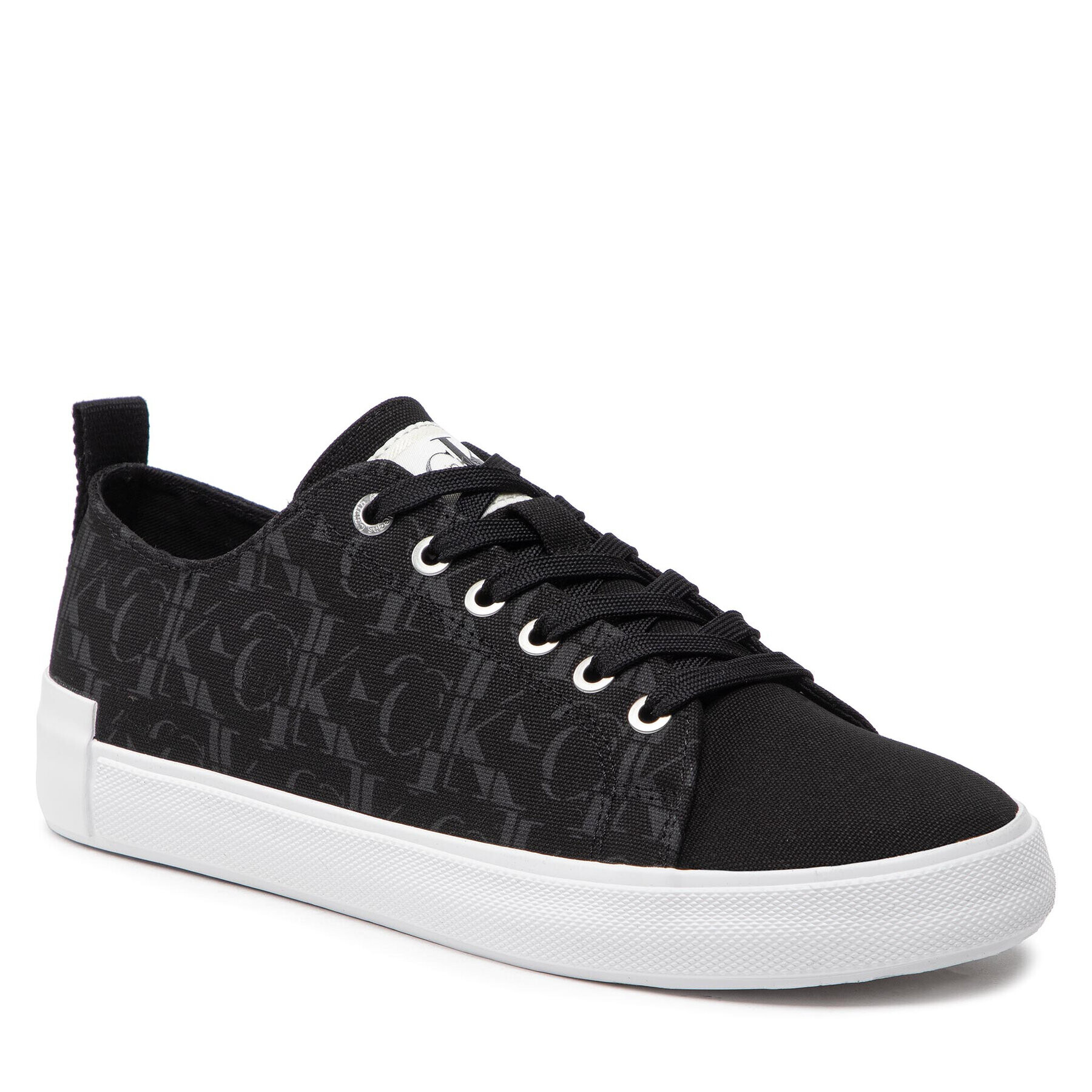 Calvin Klein Jeans Гуменки New Vulcanized Laceup Low Aop YM0YM00412 Черен - Pepit.bg