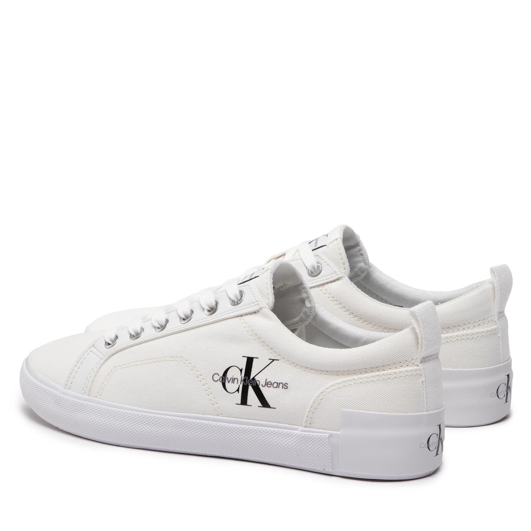 Calvin Klein Jeans Гуменки New Vulcanized Laceup Low Ess YM0YM00410 Бял - Pepit.bg