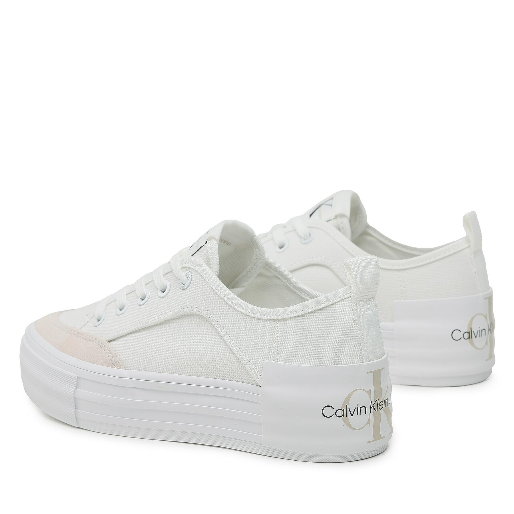 Calvin Klein Jeans Гуменки Vulc Flatform Bold Irreg Lines YW0YW00903 Екрю - Pepit.bg