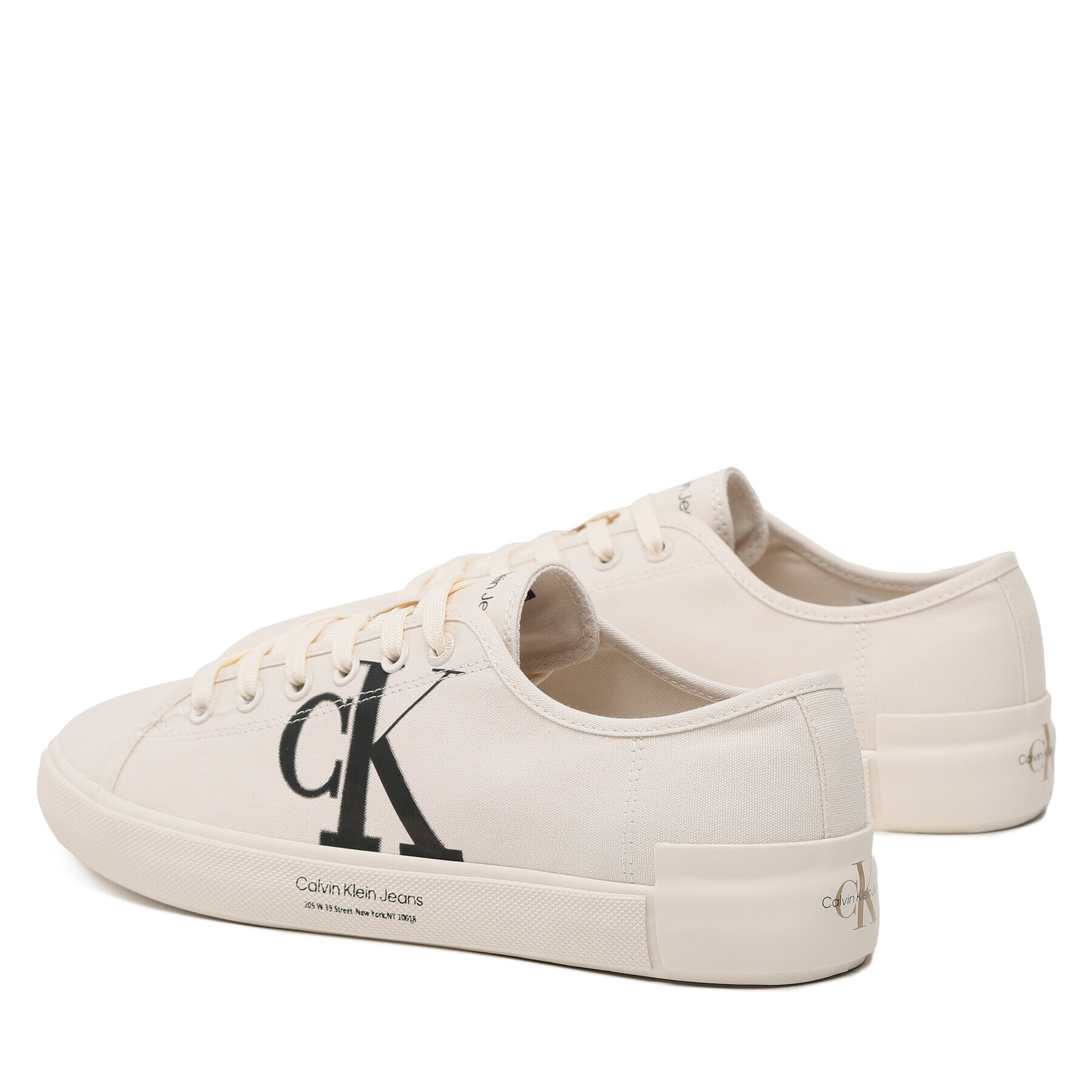 Calvin Klein Jeans Гуменки Vulc Low Oversized Brand YM0YM00687 Екрю - Pepit.bg