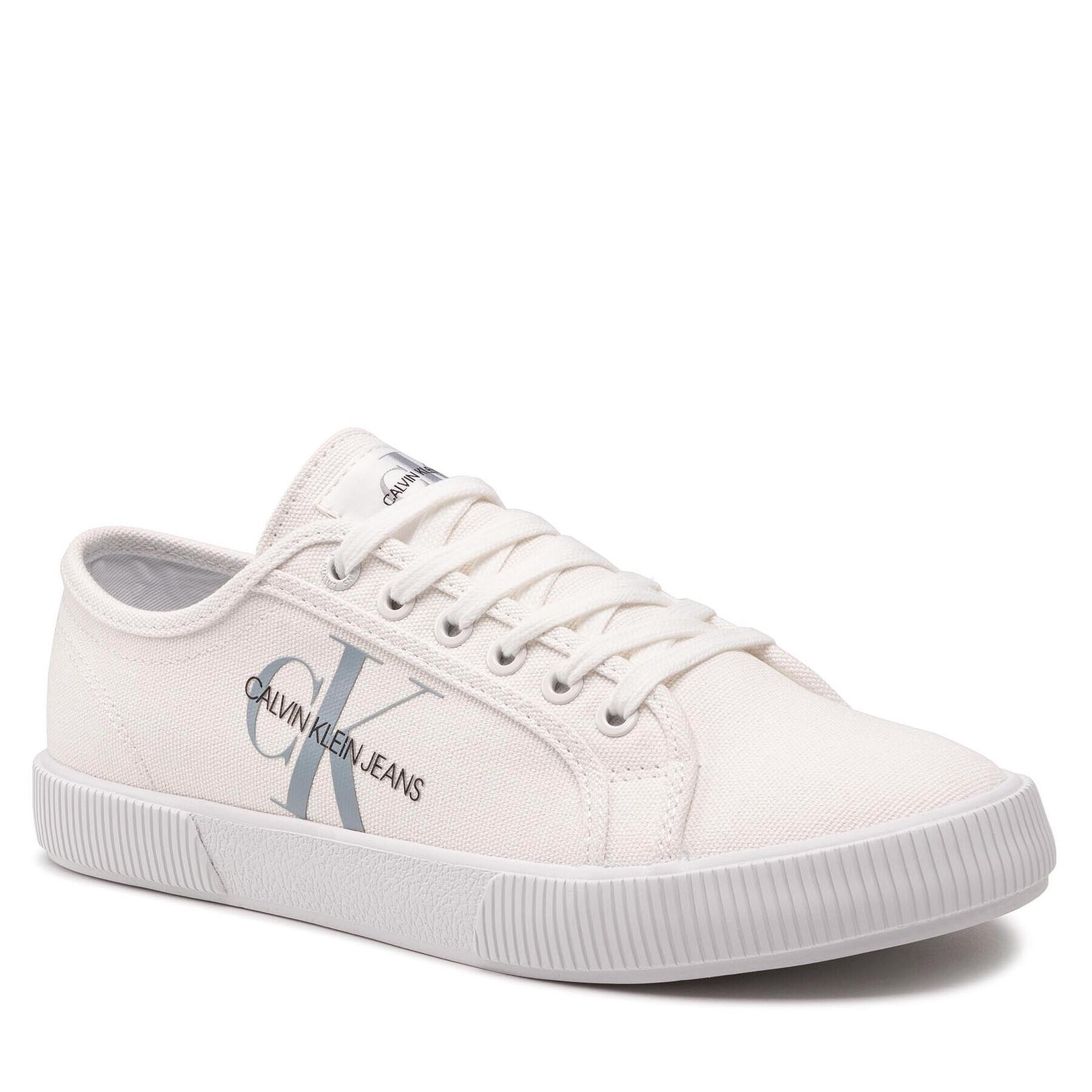 Calvin Klein Jeans Гуменки Vulcanized Sneaker Laceup Co YM0YM00254 Бял - Pepit.bg