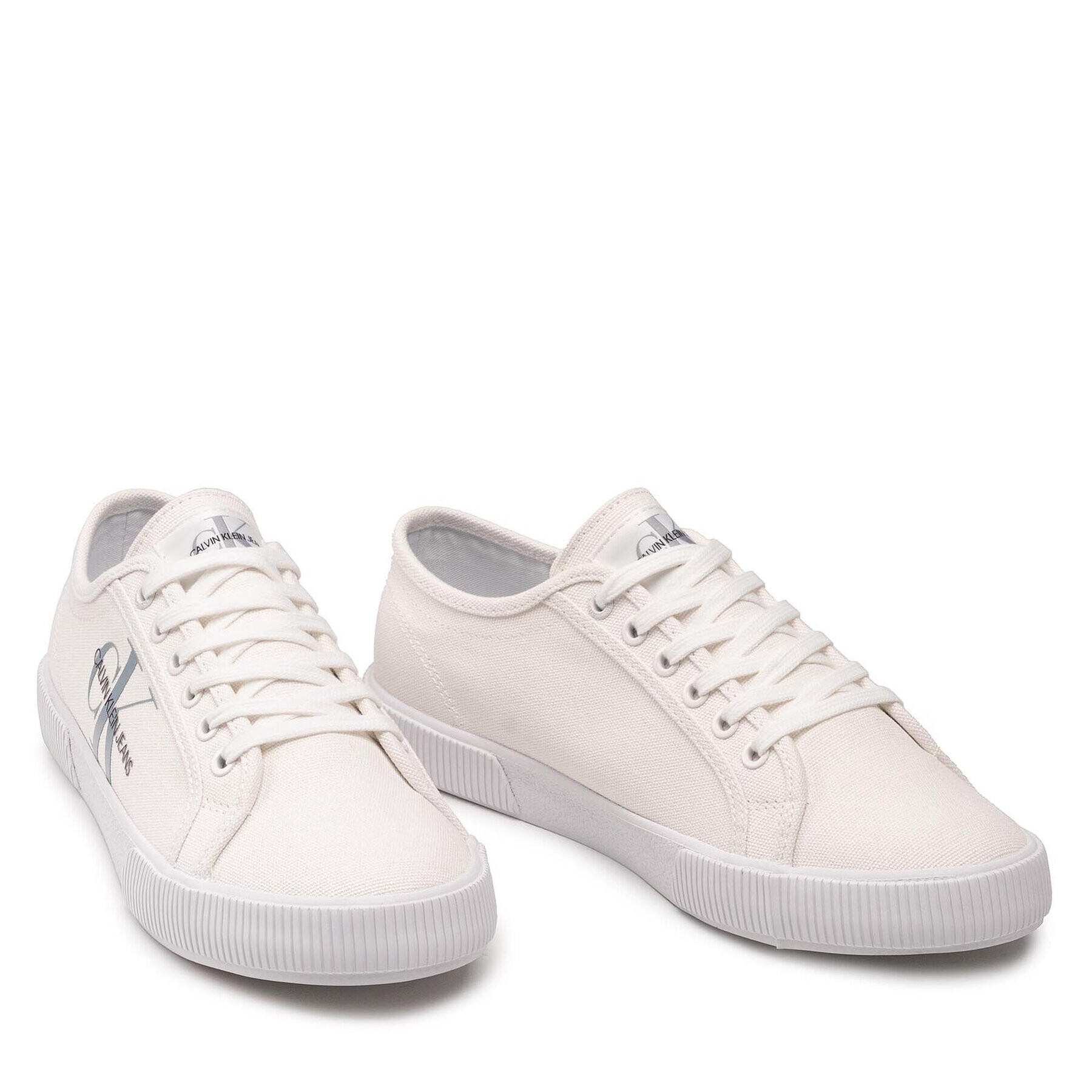 Calvin Klein Jeans Гуменки Vulcanized Sneaker Laceup Co YM0YM00254 Бял - Pepit.bg