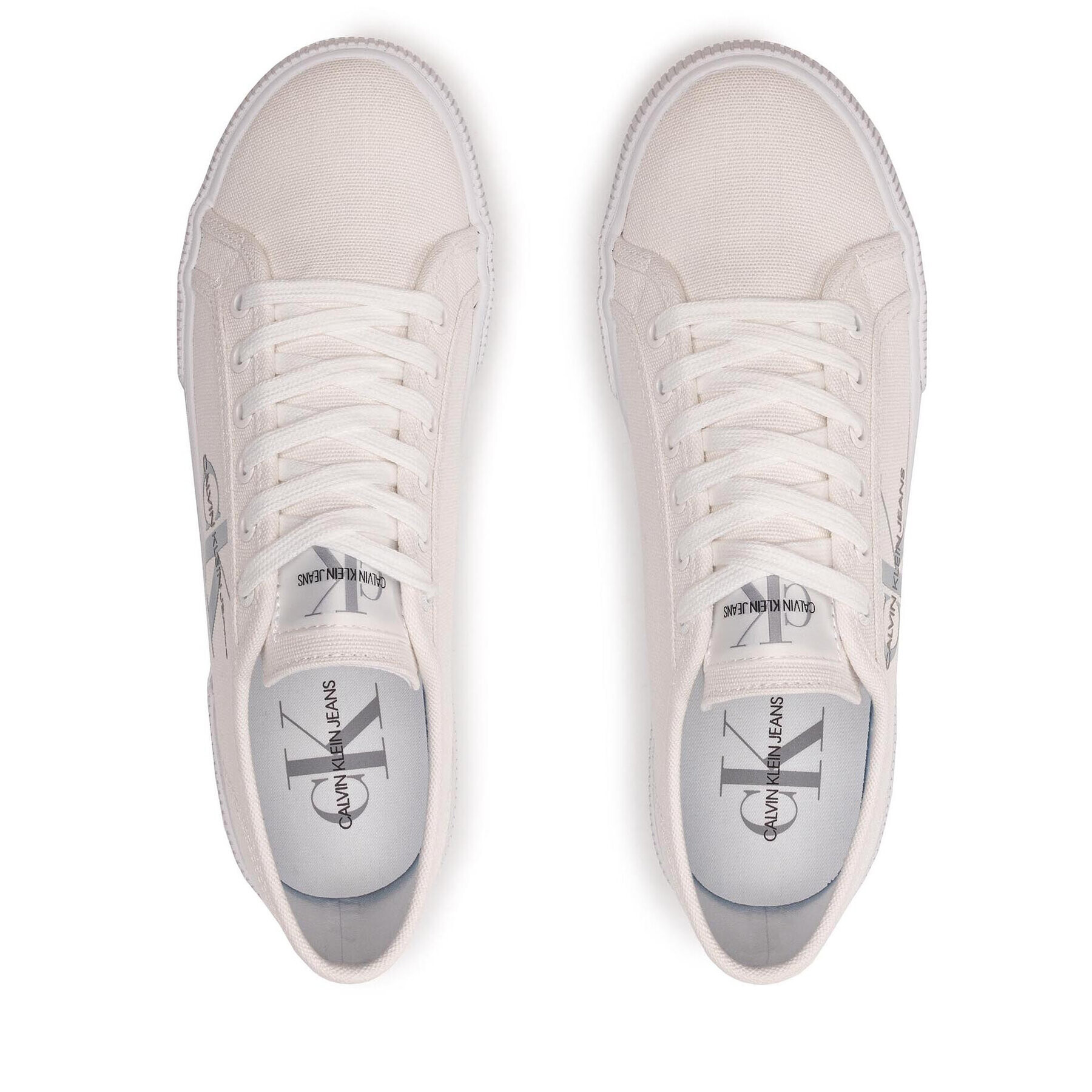 Calvin Klein Jeans Гуменки Vulcanized Sneaker Laceup Co YM0YM00254 Бял - Pepit.bg