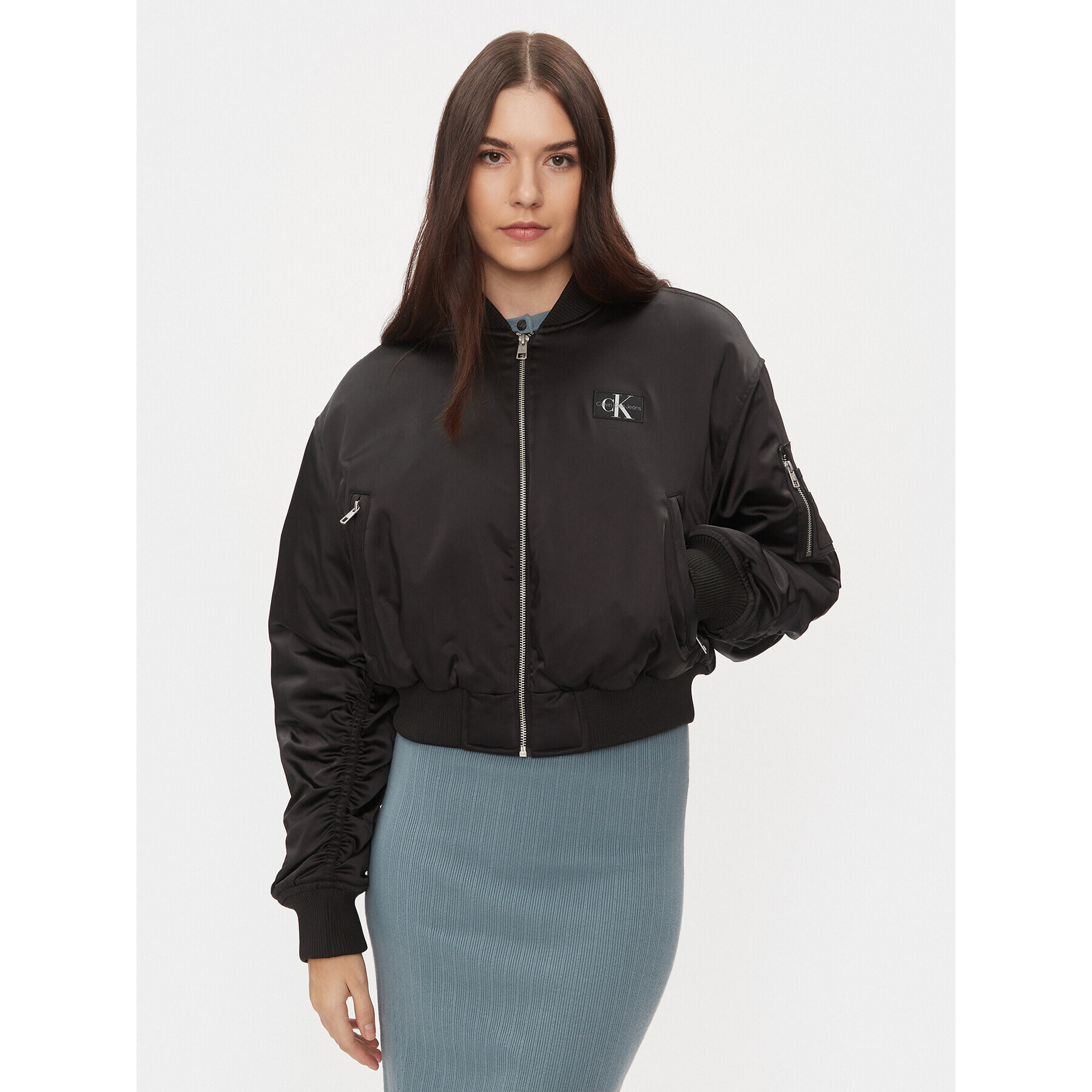 Calvin Klein Jeans Яке бомбър J20J222591 Черен Regular Fit - Pepit.bg