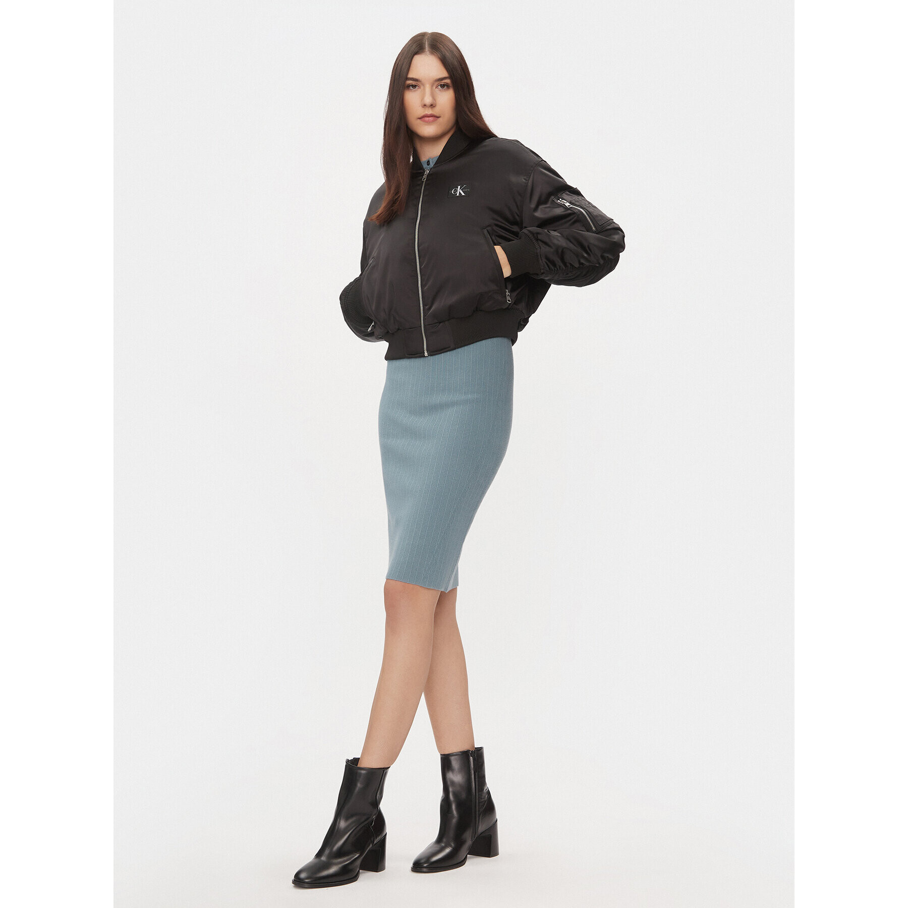 Calvin Klein Jeans Яке бомбър J20J222591 Черен Regular Fit - Pepit.bg