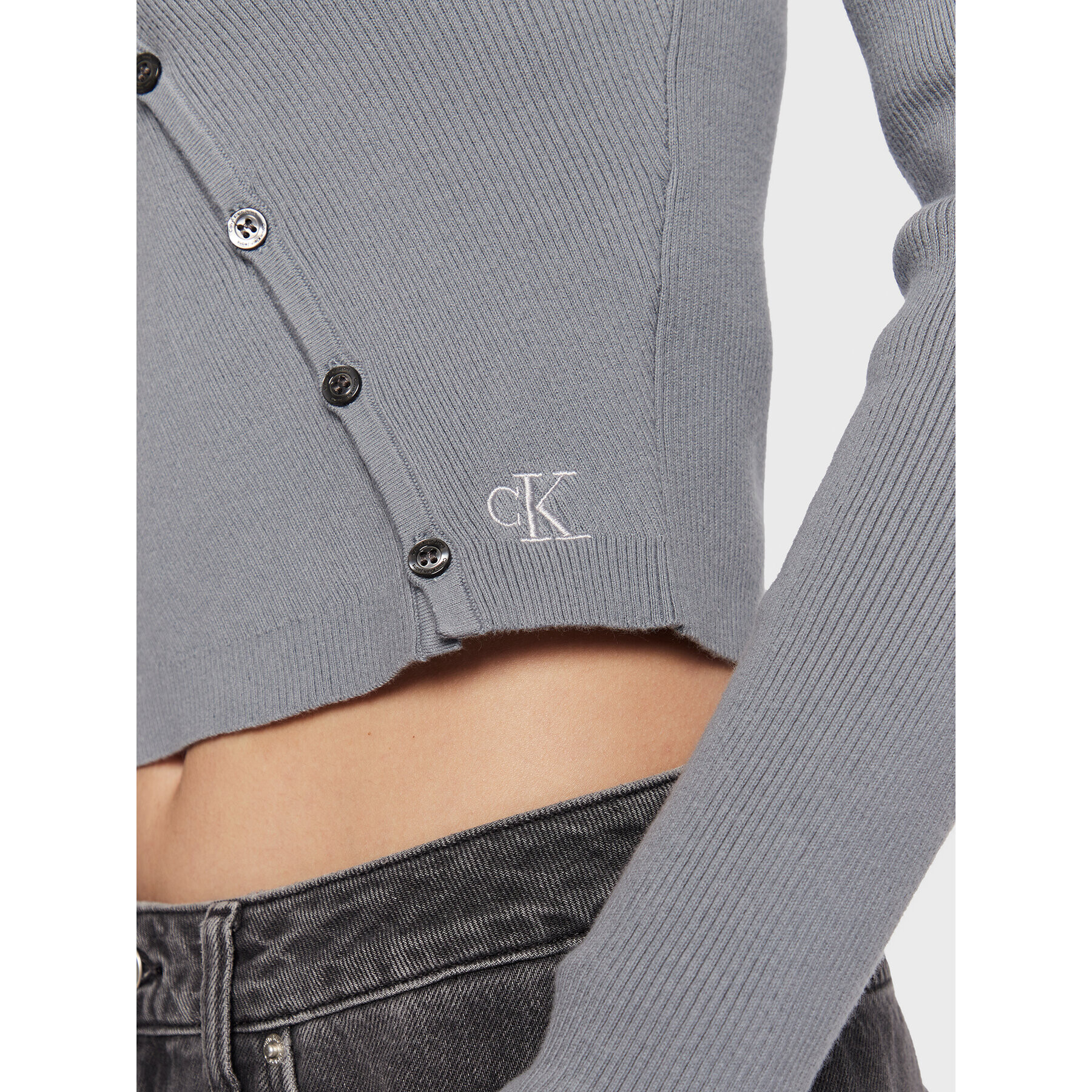 Calvin Klein Jeans Кардиган J20J220707 Сив Regular Fit - Pepit.bg