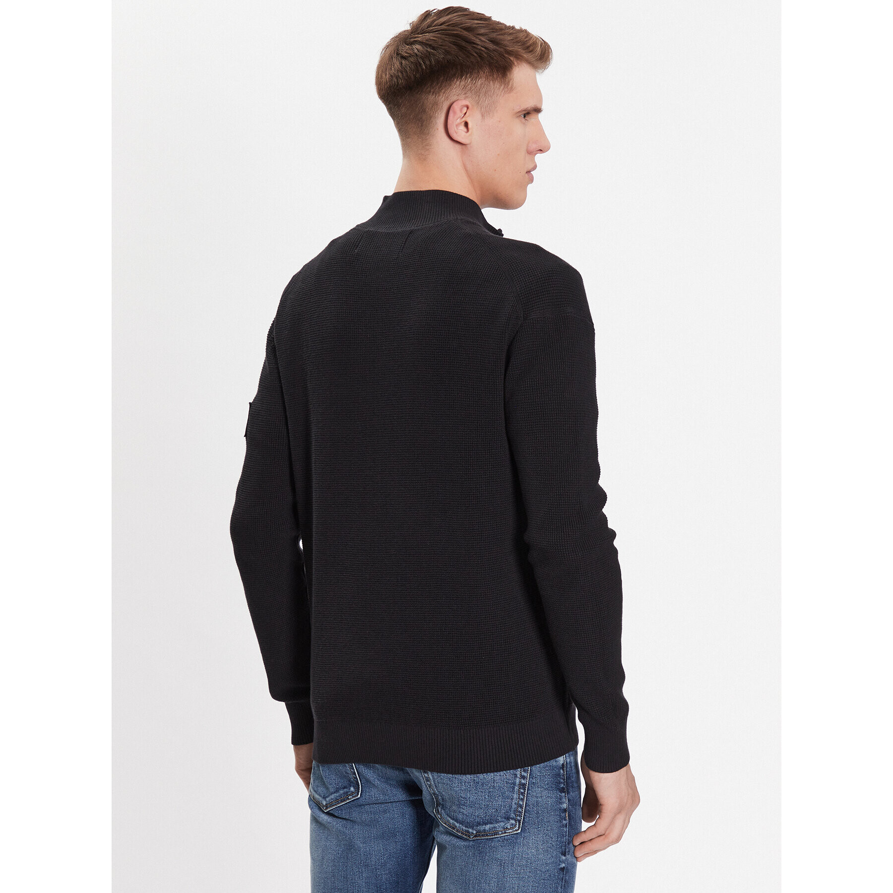 Calvin Klein Jeans Кардиган J30J323814 Черен Regular Fit - Pepit.bg