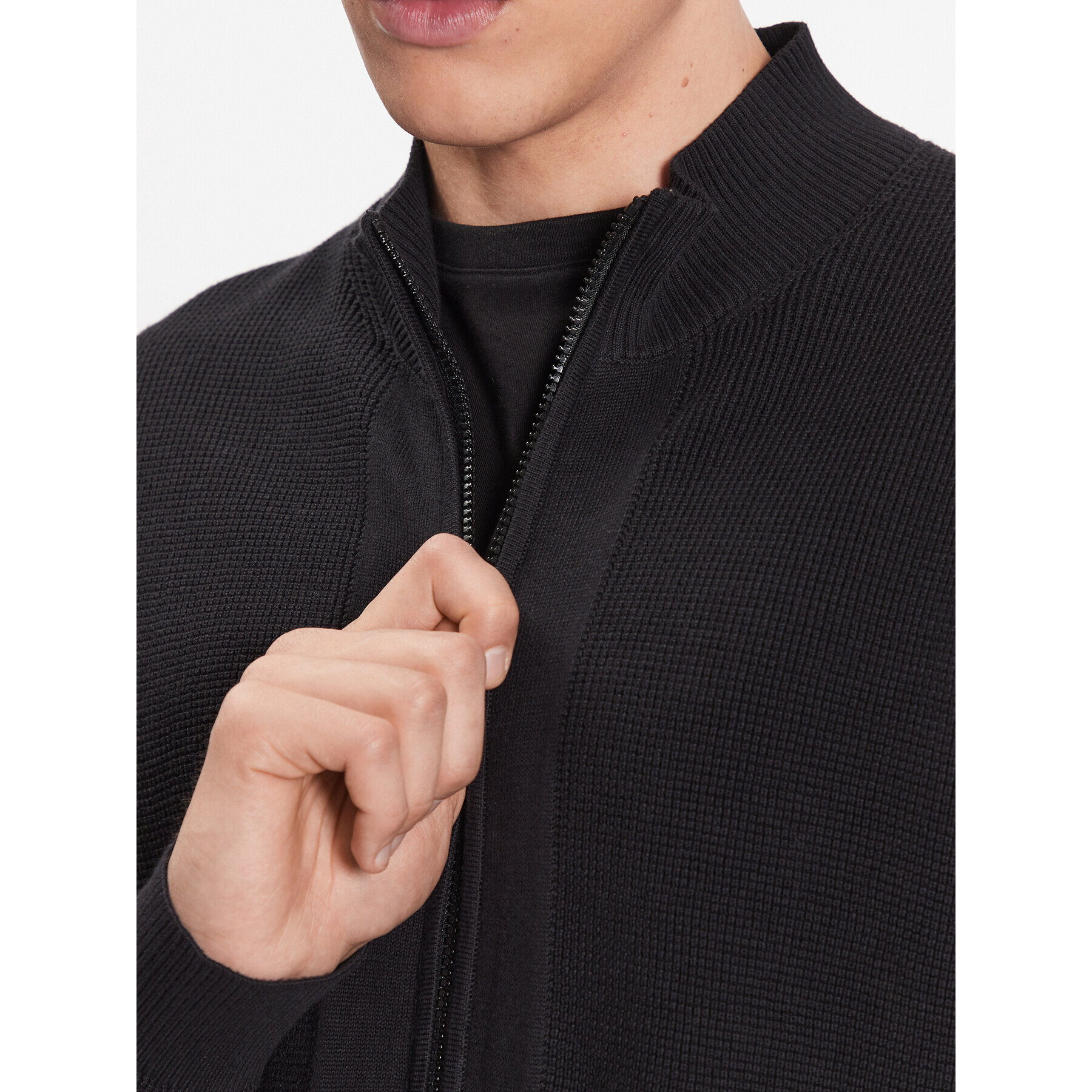 Calvin Klein Jeans Кардиган J30J323814 Черен Regular Fit - Pepit.bg