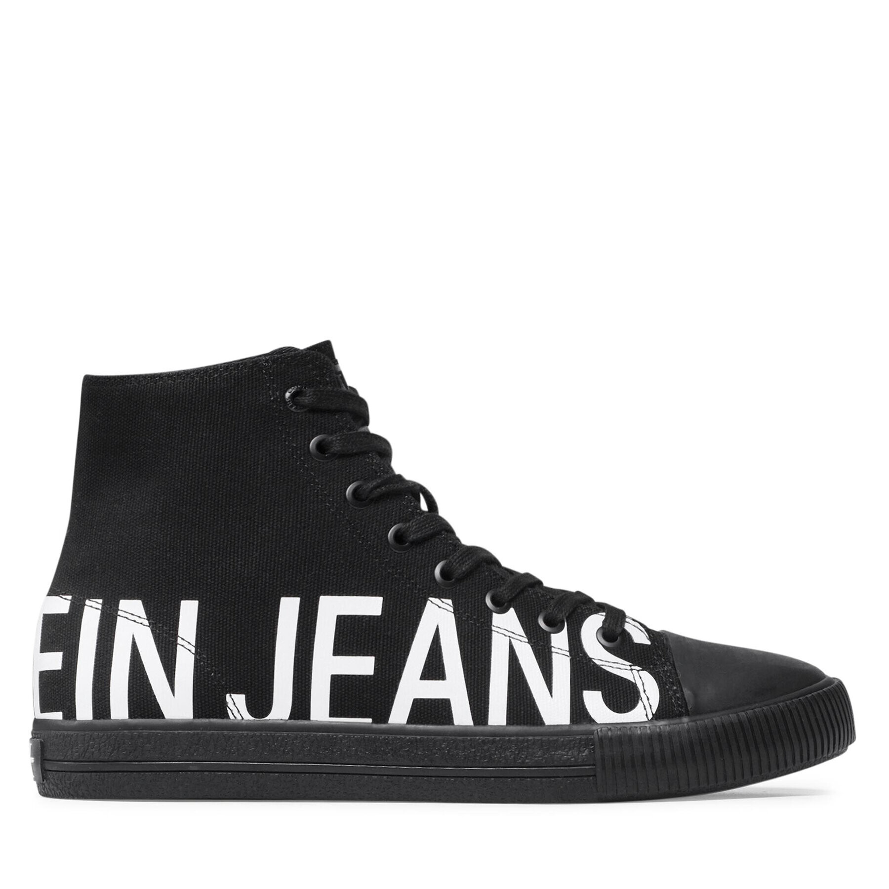 Calvin Klein Jeans Кецове Vulcanized Mid Sneaker Logo YM0YM00276 Черен - Pepit.bg