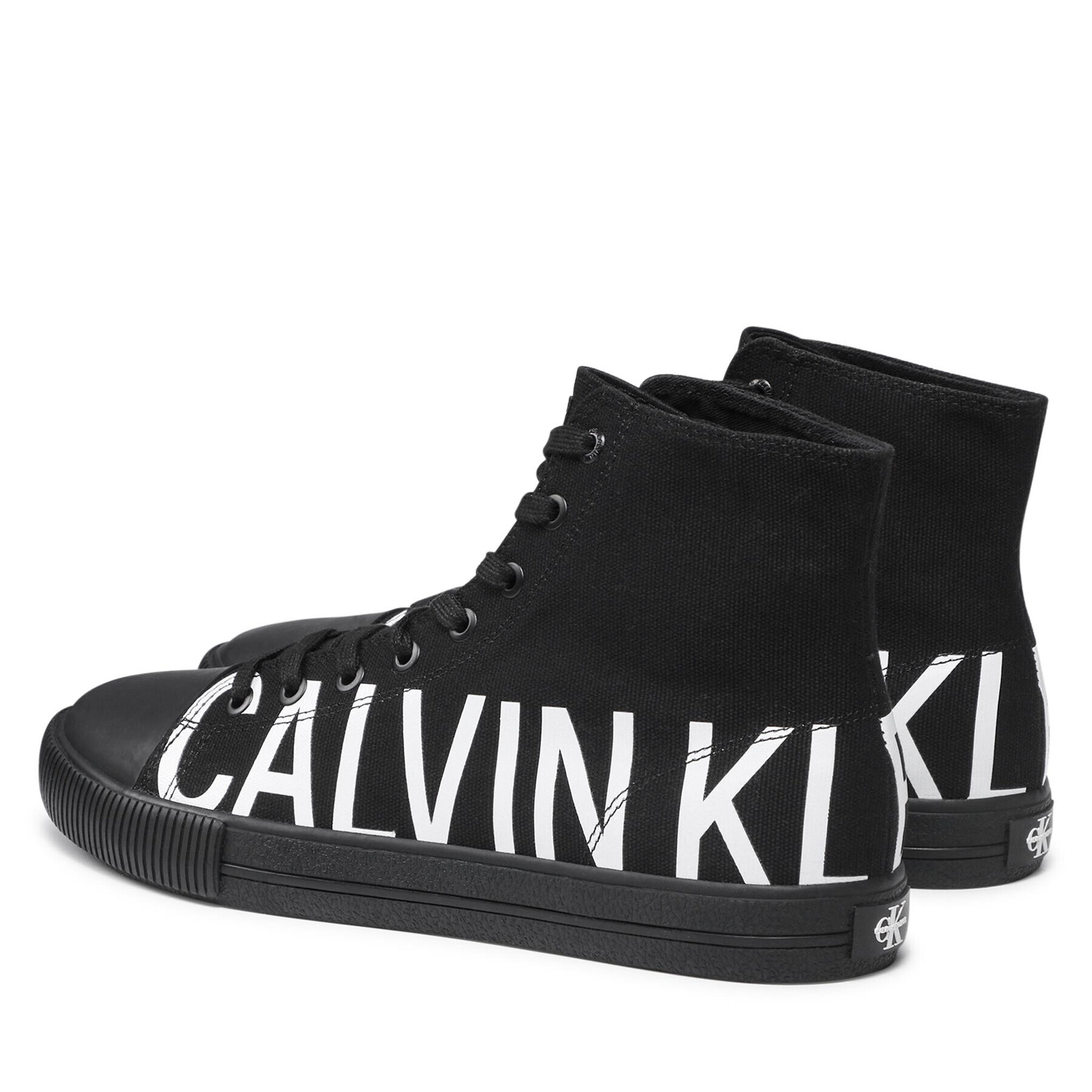 Calvin Klein Jeans Кецове Vulcanized Mid Sneaker Logo YM0YM00276 Черен - Pepit.bg