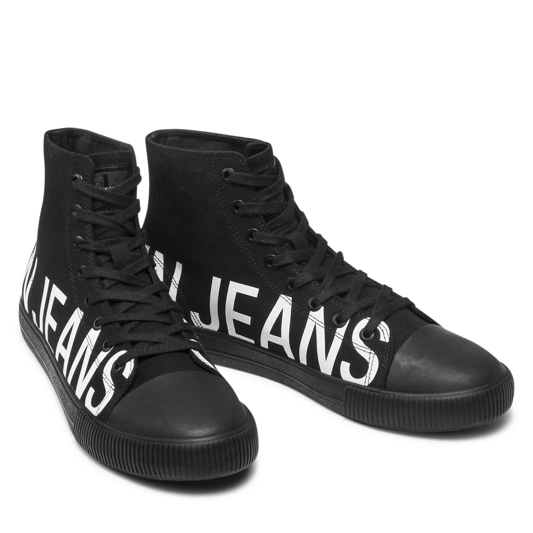 Calvin Klein Jeans Кецове Vulcanized Mid Sneaker Logo YM0YM00276 Черен - Pepit.bg