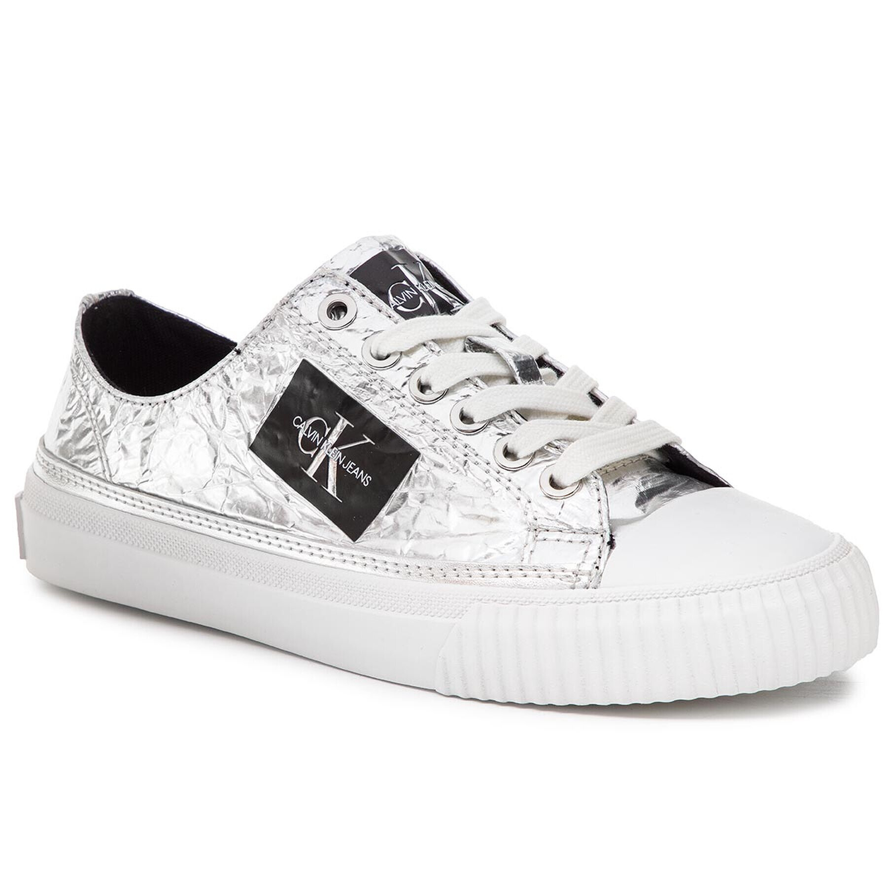 Calvin Klein Jeans Кецове Crinkle R7801 Сребрист - Pepit.bg