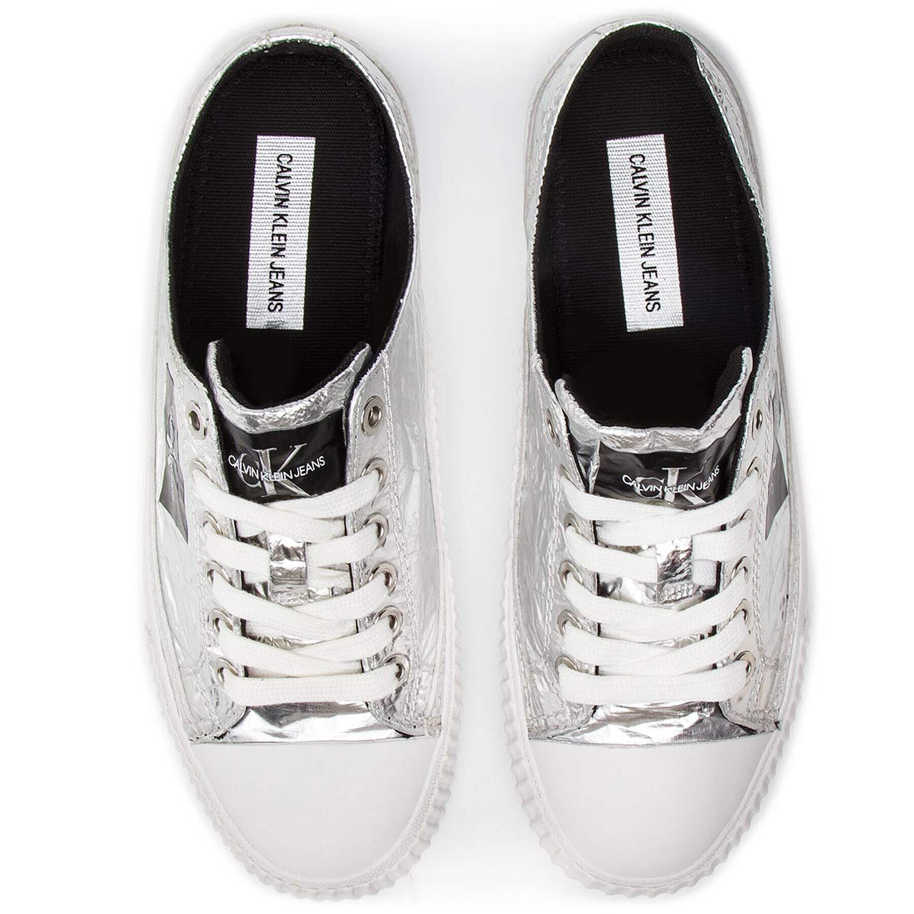 Calvin Klein Jeans Кецове Crinkle R7801 Сребрист - Pepit.bg