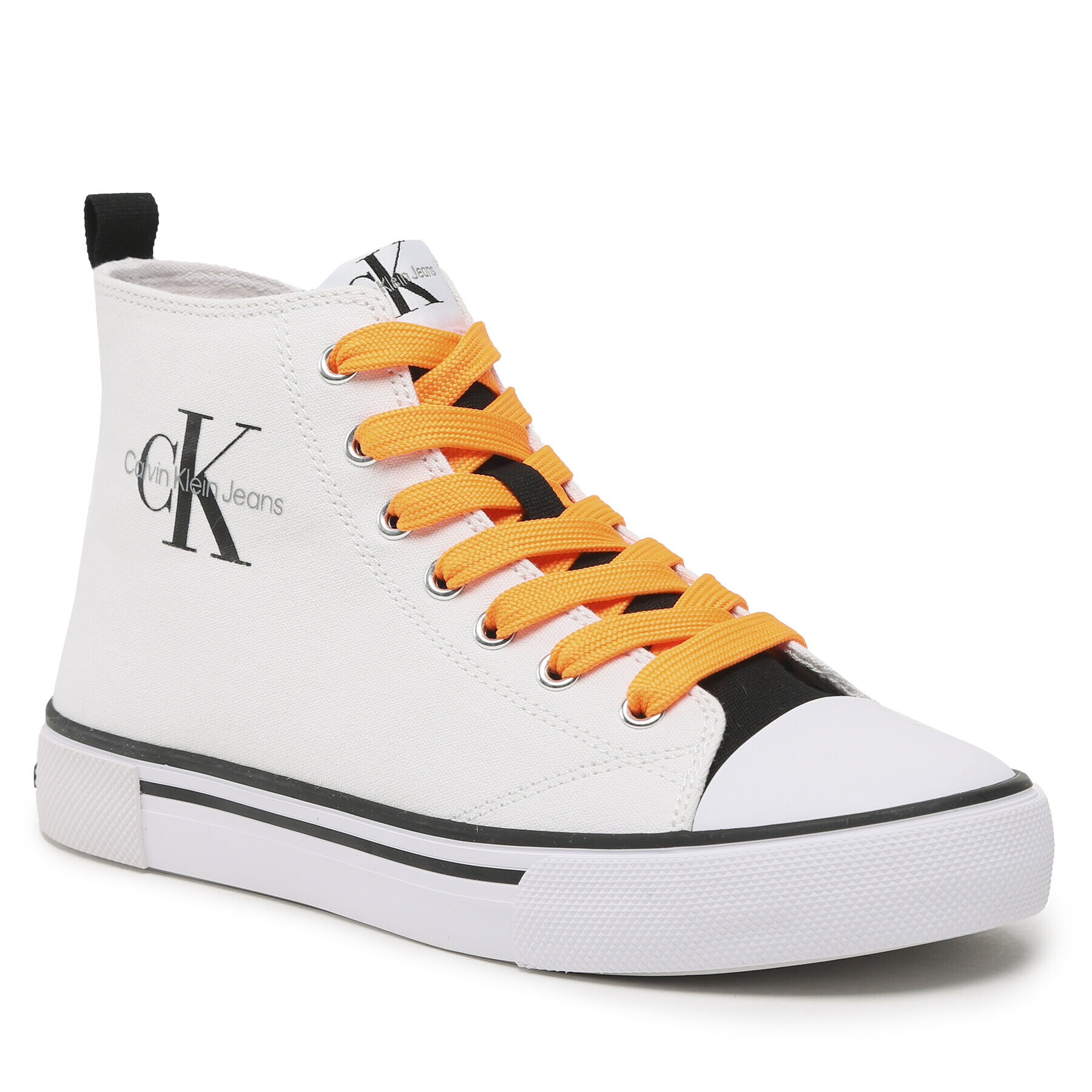 Calvin Klein Jeans Кецове High Top Lace-Up Sneaker V3X9-80569-0890 S Бял - Pepit.bg