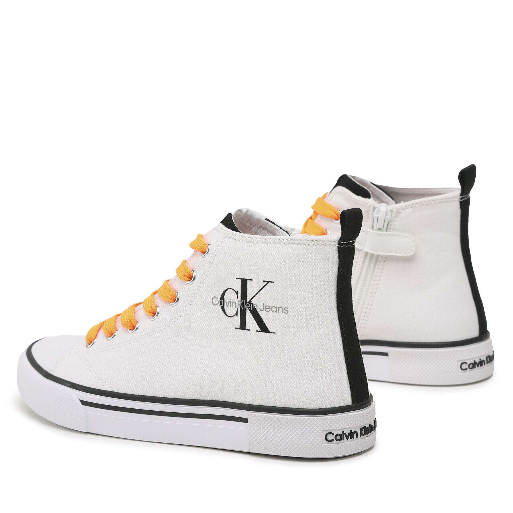 Calvin Klein Jeans Кецове High Top Lace-Up Sneaker V3X9-80569-0890 S Бял - Pepit.bg