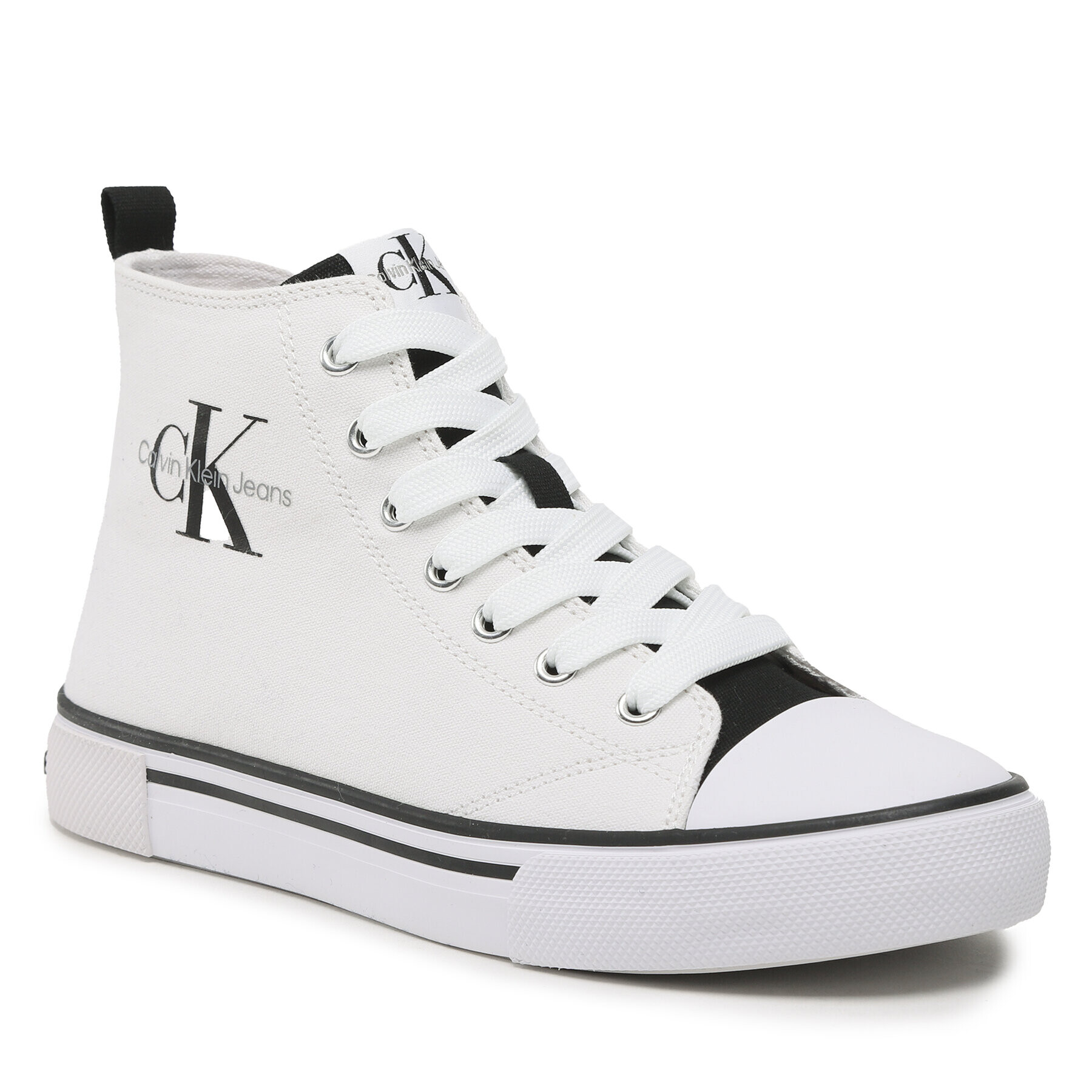 Calvin Klein Jeans Кецове High Top Lace-Up Sneaker V3X9-80569-0890 S Бял - Pepit.bg