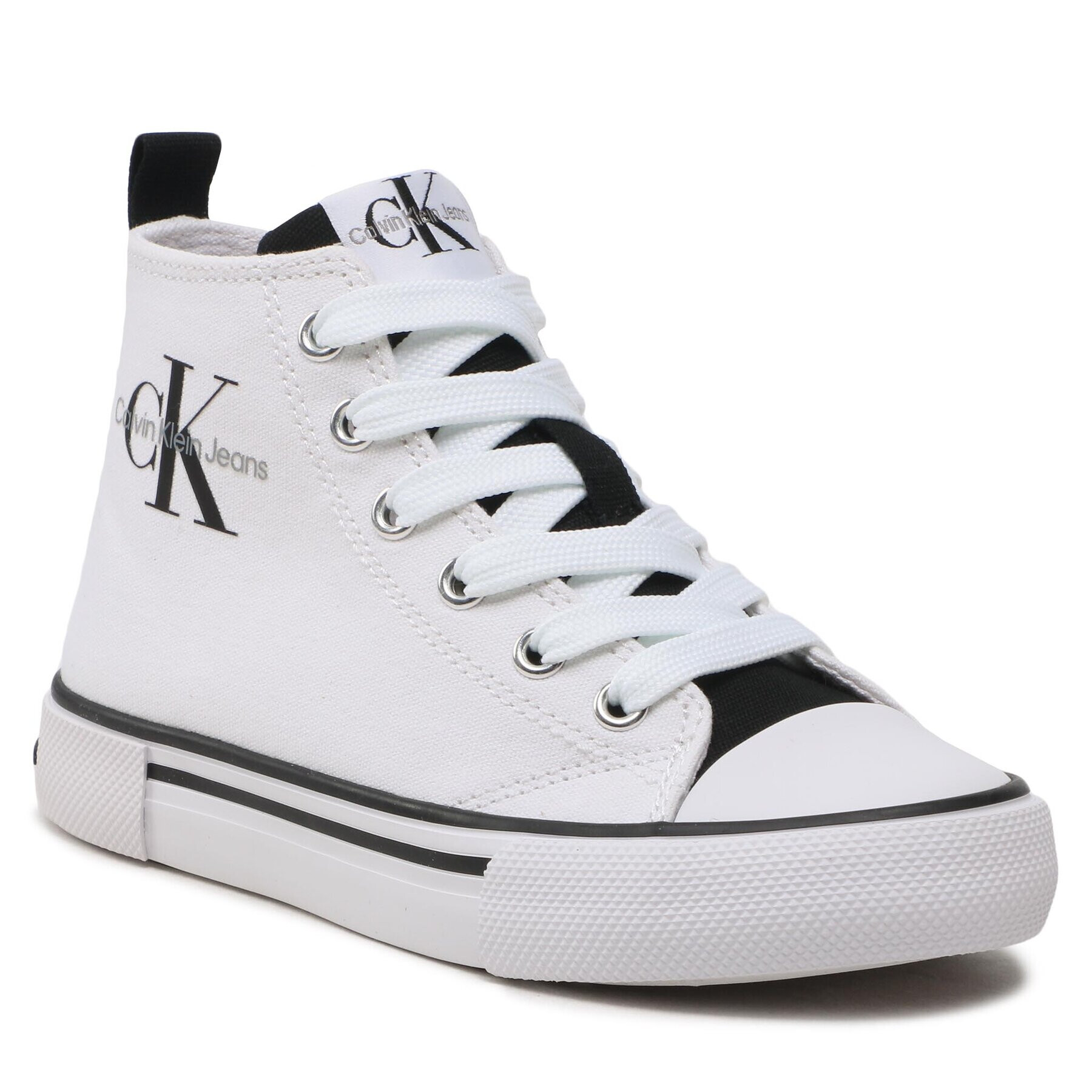 Calvin Klein Jeans Кецове High Top Lace Up Sneaker V3X9-80569-0890X002 M Бял - Pepit.bg