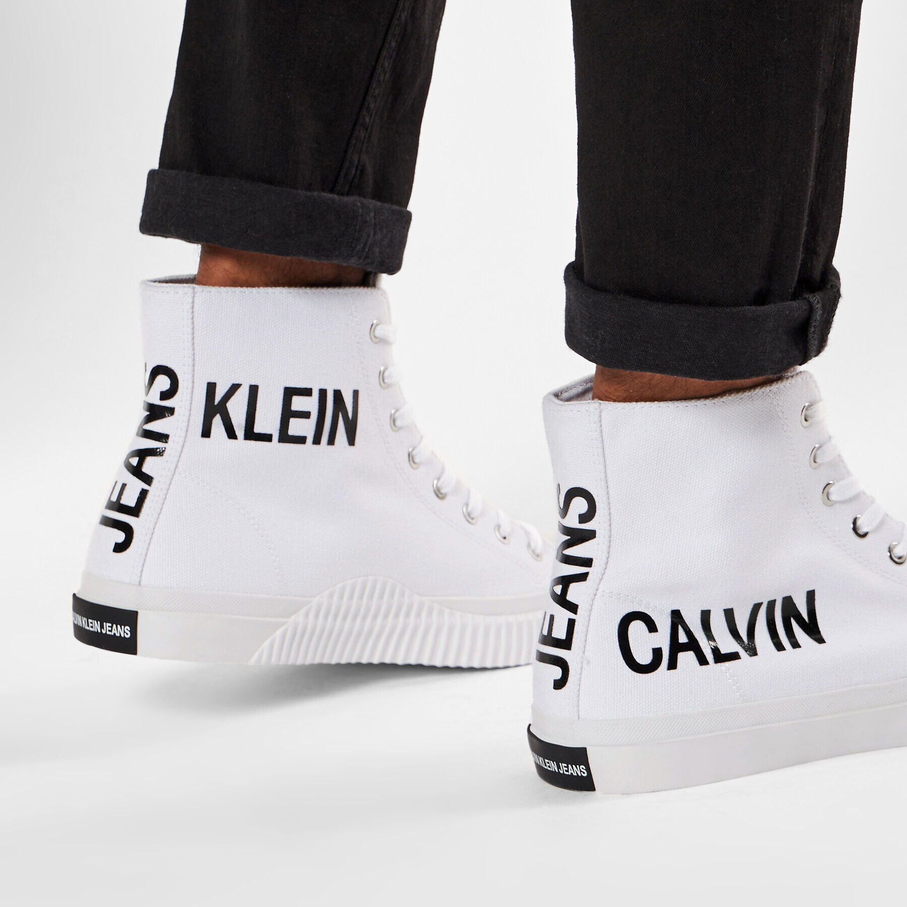 Calvin Klein Jeans Кецове Iacopo Canvas S0597 Бял - Pepit.bg