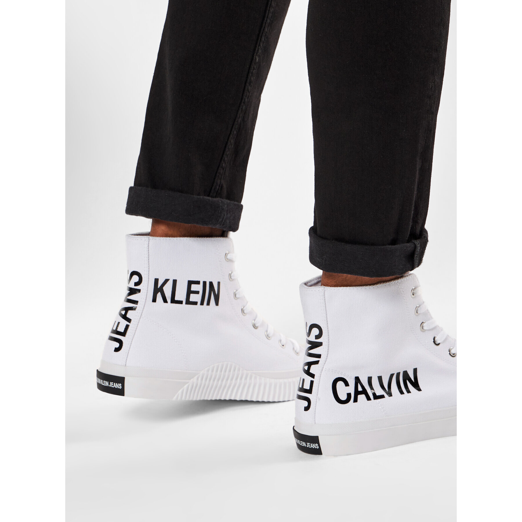 Calvin Klein Jeans Кецове Iacopo Canvas S0597 Бял - Pepit.bg