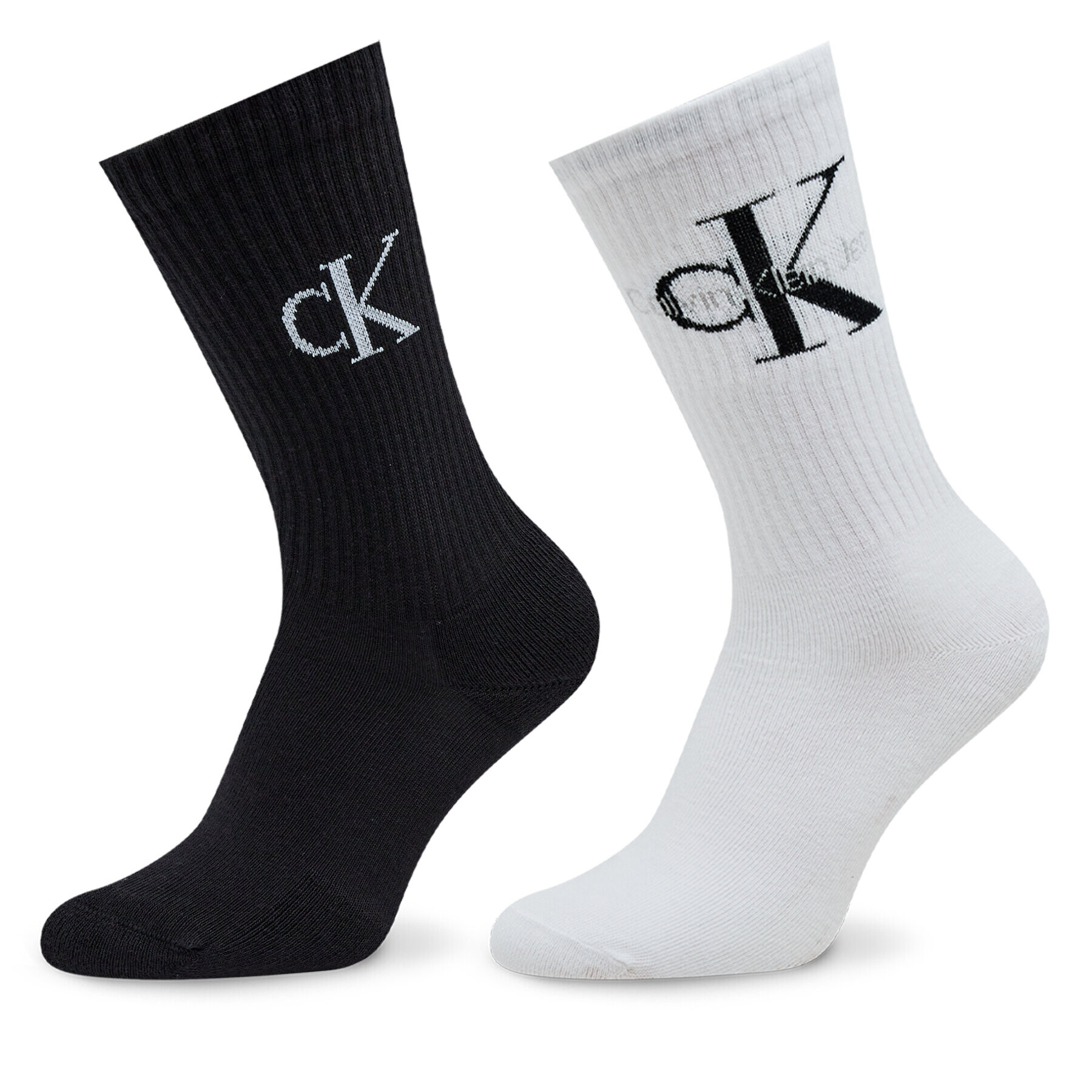 Calvin Klein Jeans Комплект 2 чифта дълги чорапи дамски Sock 2P Scatter 701224133 Бял - Pepit.bg