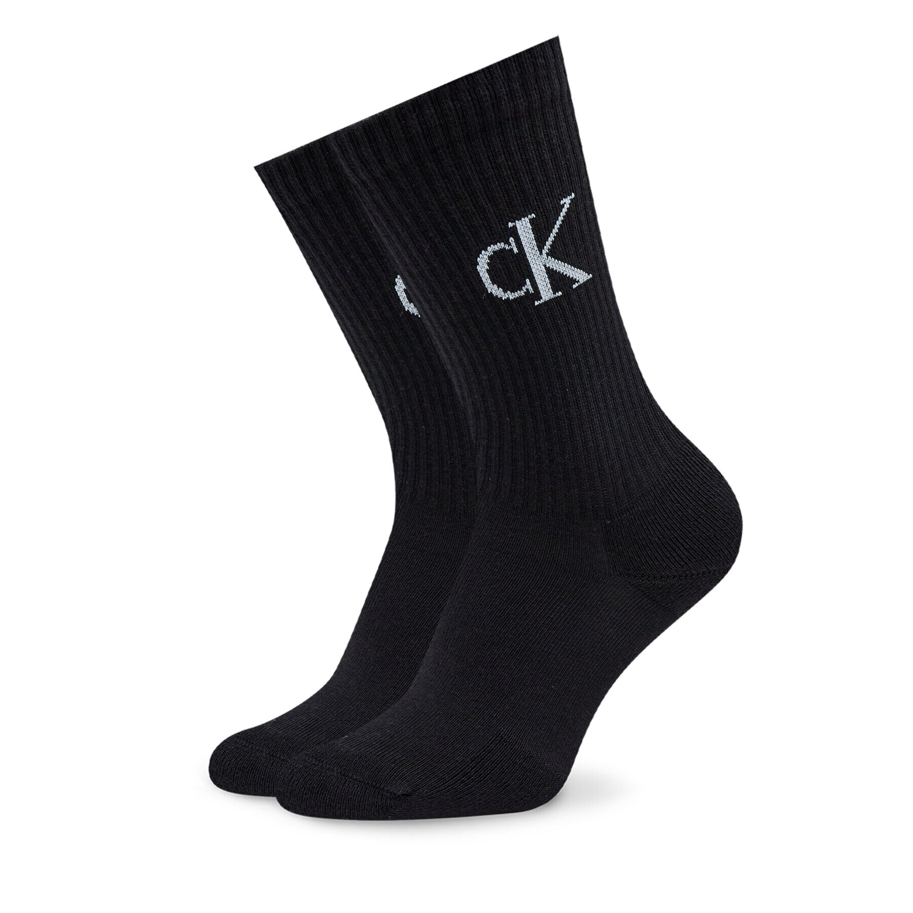 Calvin Klein Jeans Комплект 2 чифта дълги чорапи дамски Sock 2P Scatter 701224133 Бял - Pepit.bg