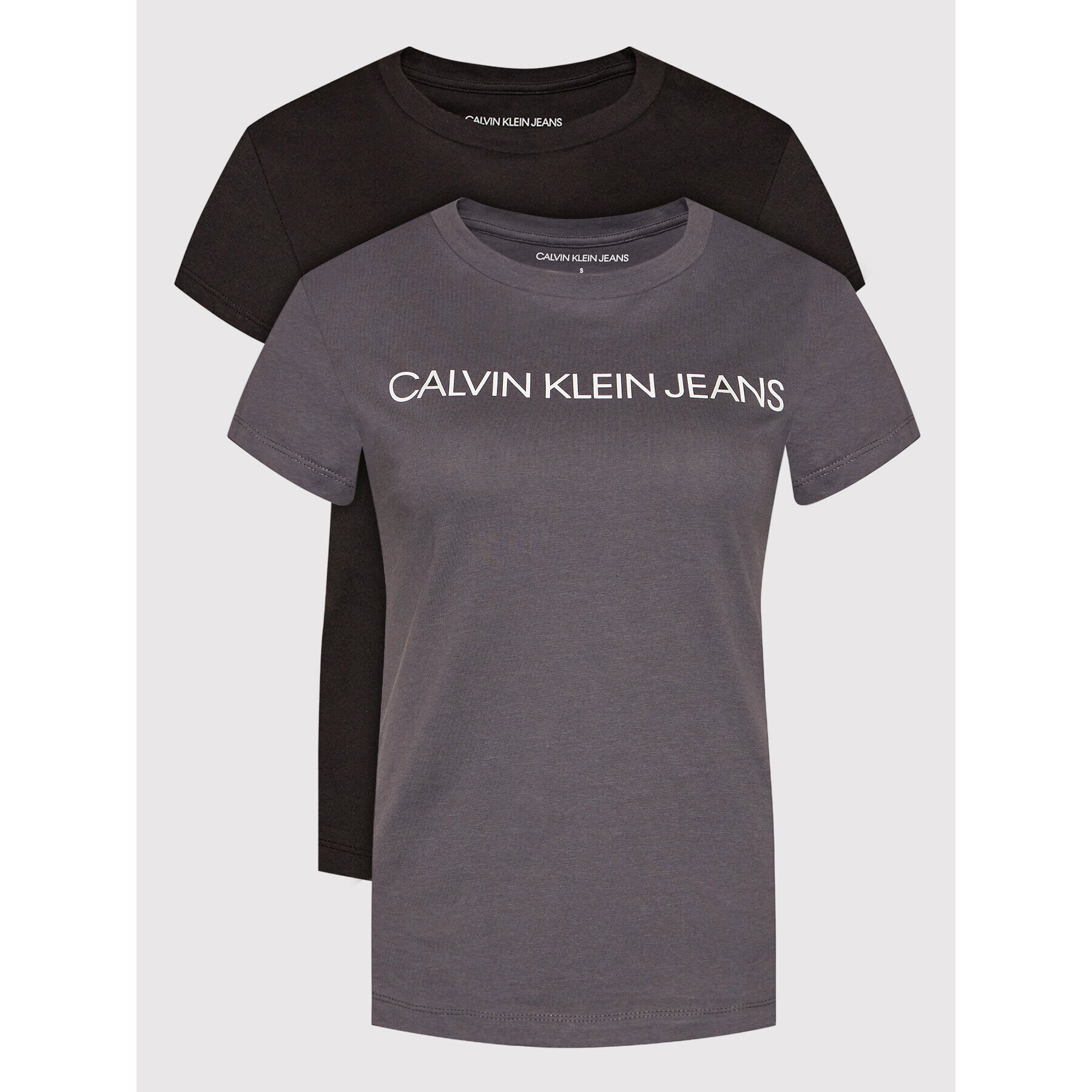 Calvin Klein Jeans Комплект 2 тишъртки J20J216466 Сив Slim Fit - Pepit.bg