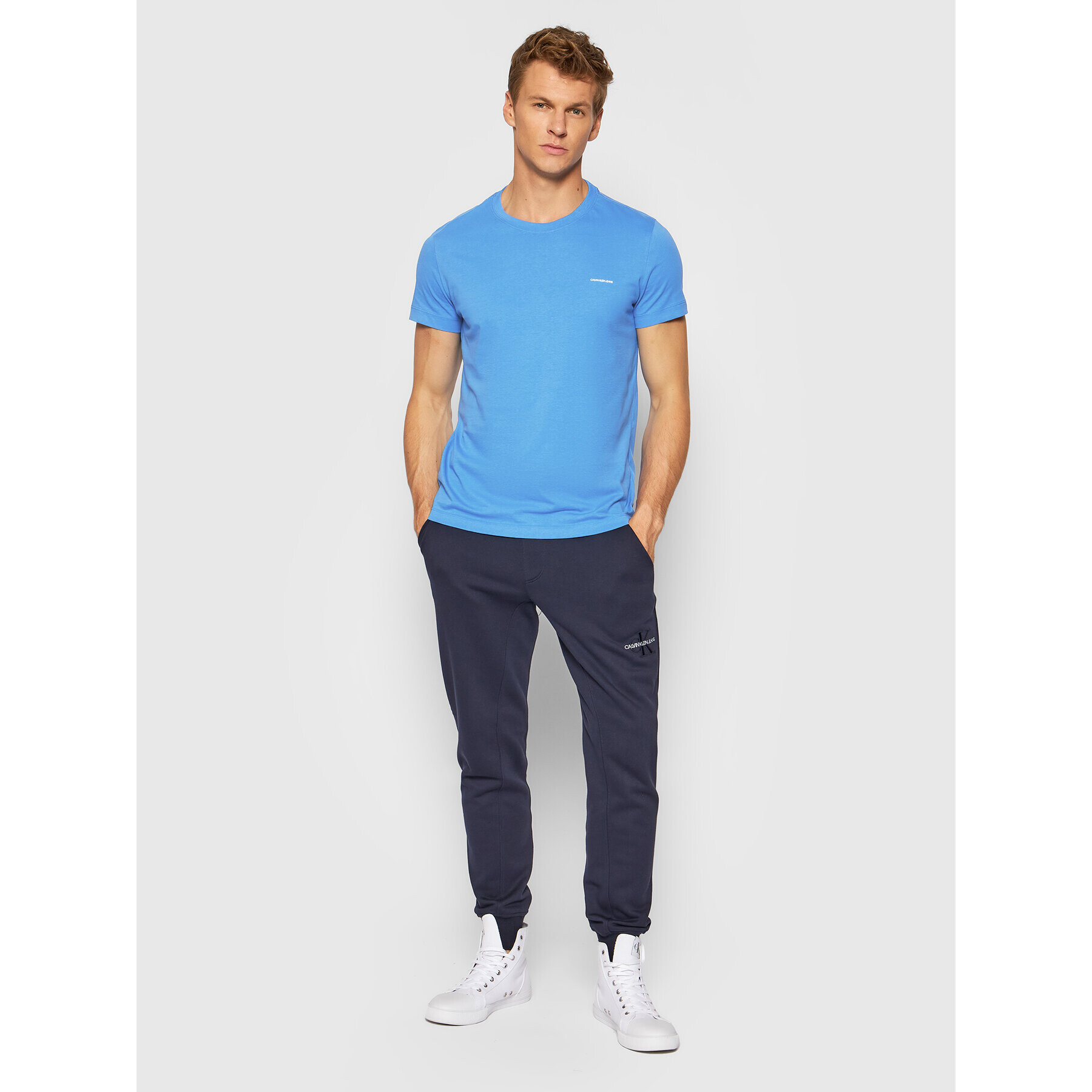 Calvin Klein Jeans Комплект 2 тишъртки J30J315194 Син Slim Fit - Pepit.bg