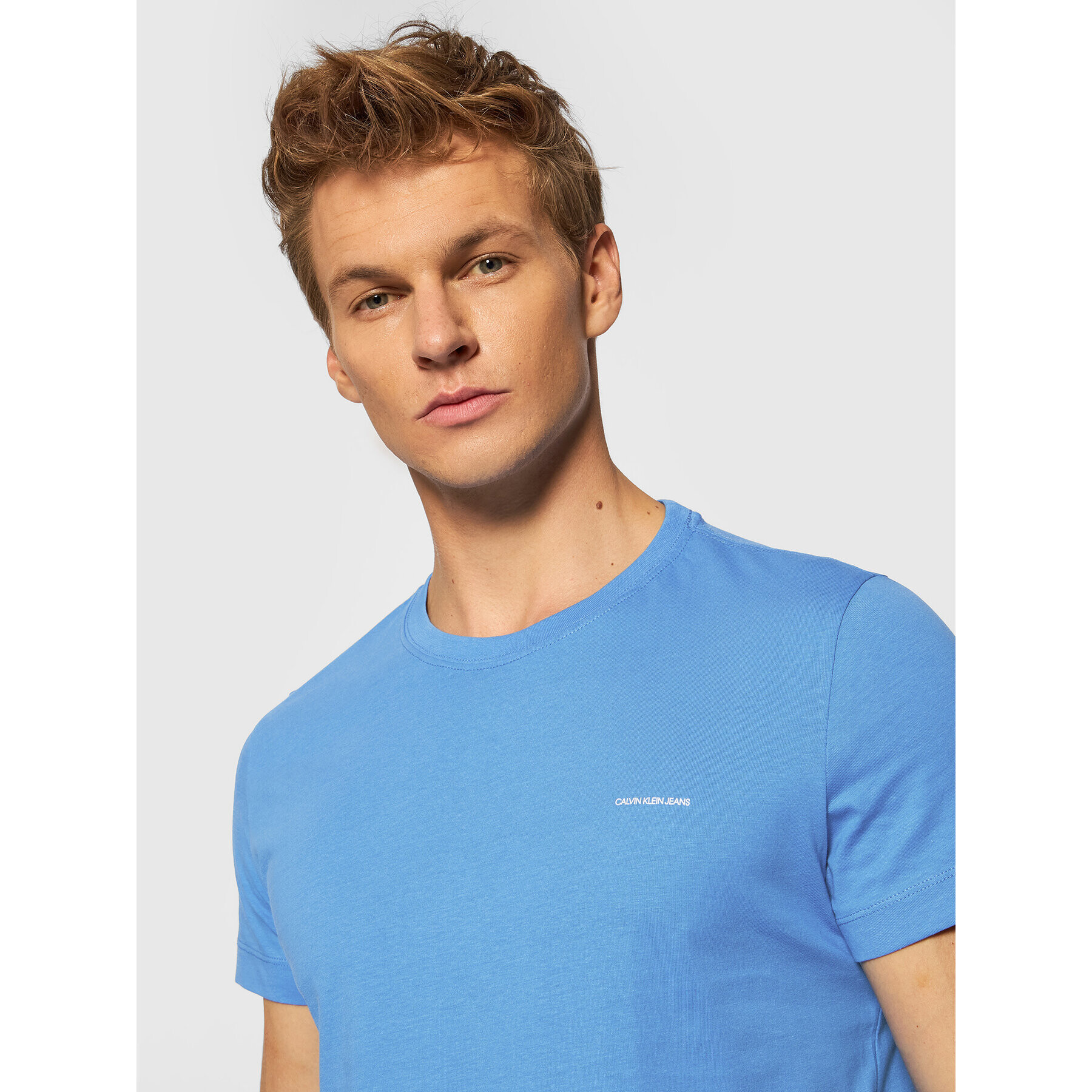 Calvin Klein Jeans Комплект 2 тишъртки J30J315194 Син Slim Fit - Pepit.bg