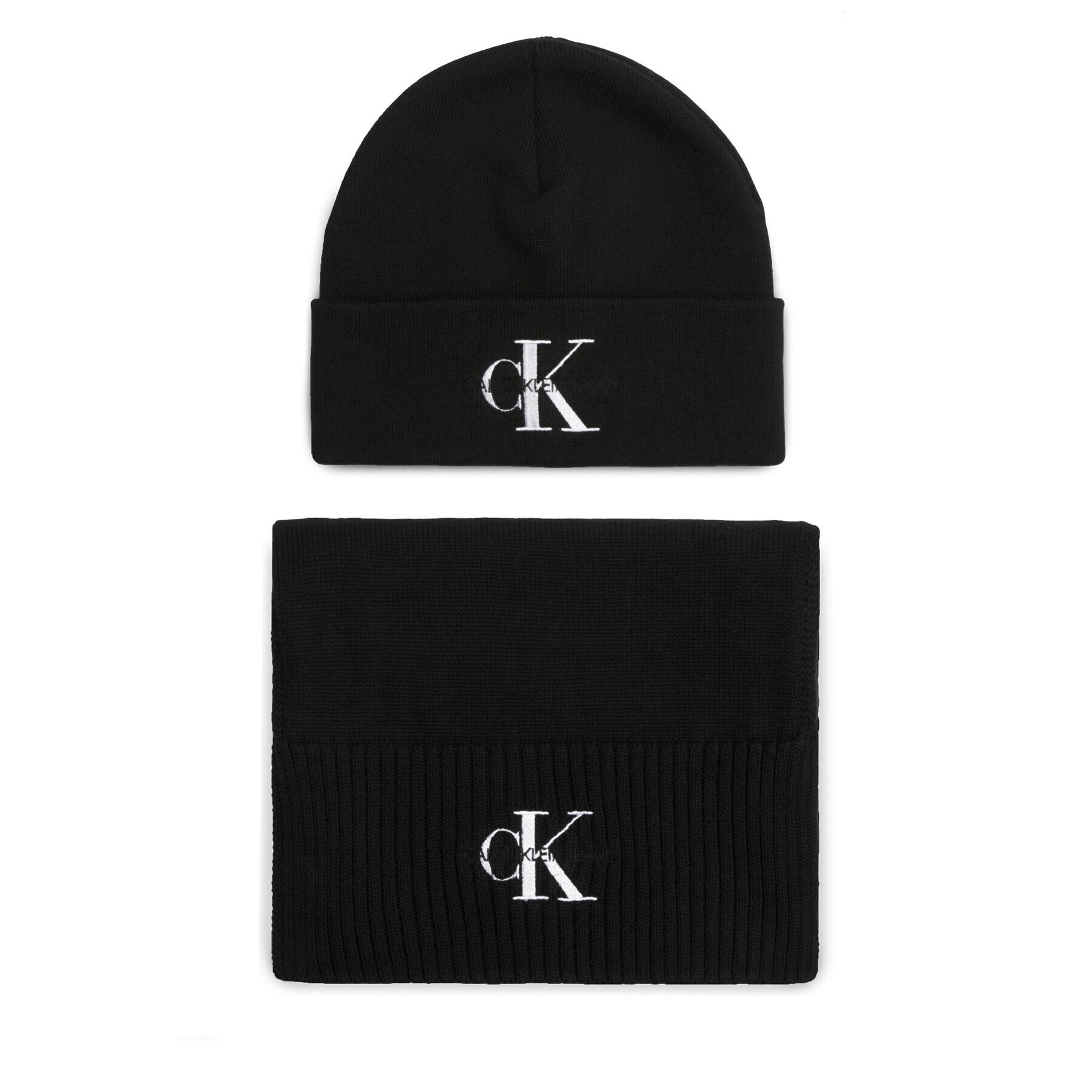 Calvin Klein Jeans Комплект шал и шапка Gifting Mono Beanie/Scarf K50K511199 Черен - Pepit.bg