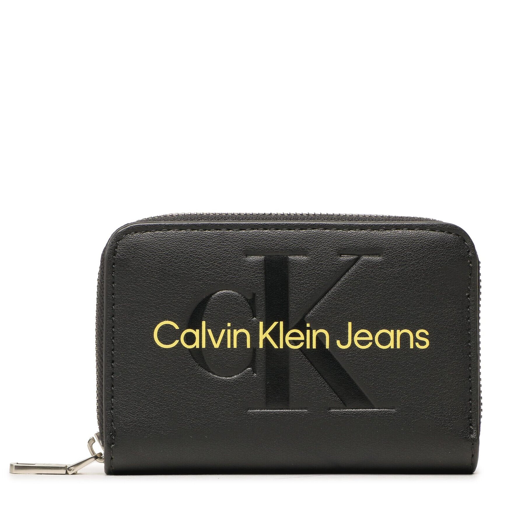 Calvin Klein Jeans Малък дамски портфейл Sculpted Med Zip Around Mono K60K607229 Черен - Pepit.bg