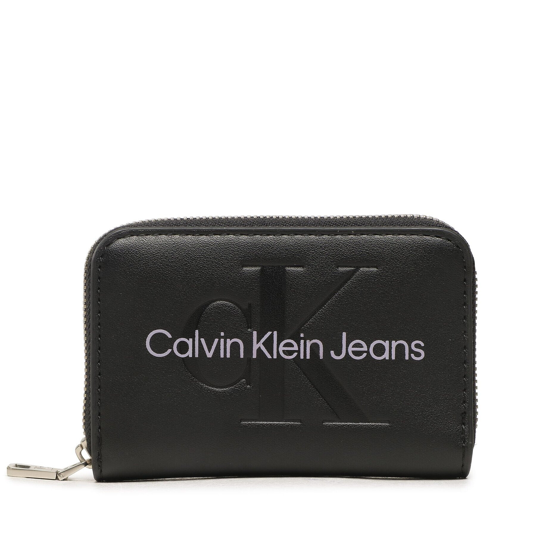 Calvin Klein Jeans Малък дамски портфейл Sculpted Med Zip Around Mono K60K607229 Черен - Pepit.bg