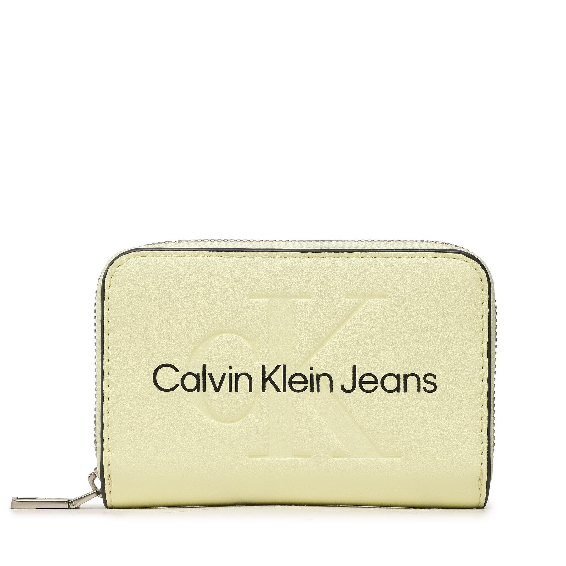 Calvin Klein Jeans Малък дамски портфейл Sculpted Med Zip Around Mono K60K607229 Зелен - Pepit.bg