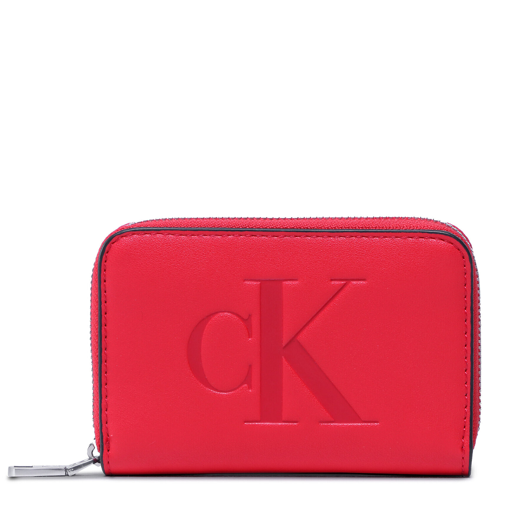 Calvin Klein Jeans Малък дамски портфейл Sculpted Med Zip Around Mono K60K610096 Червен - Pepit.bg