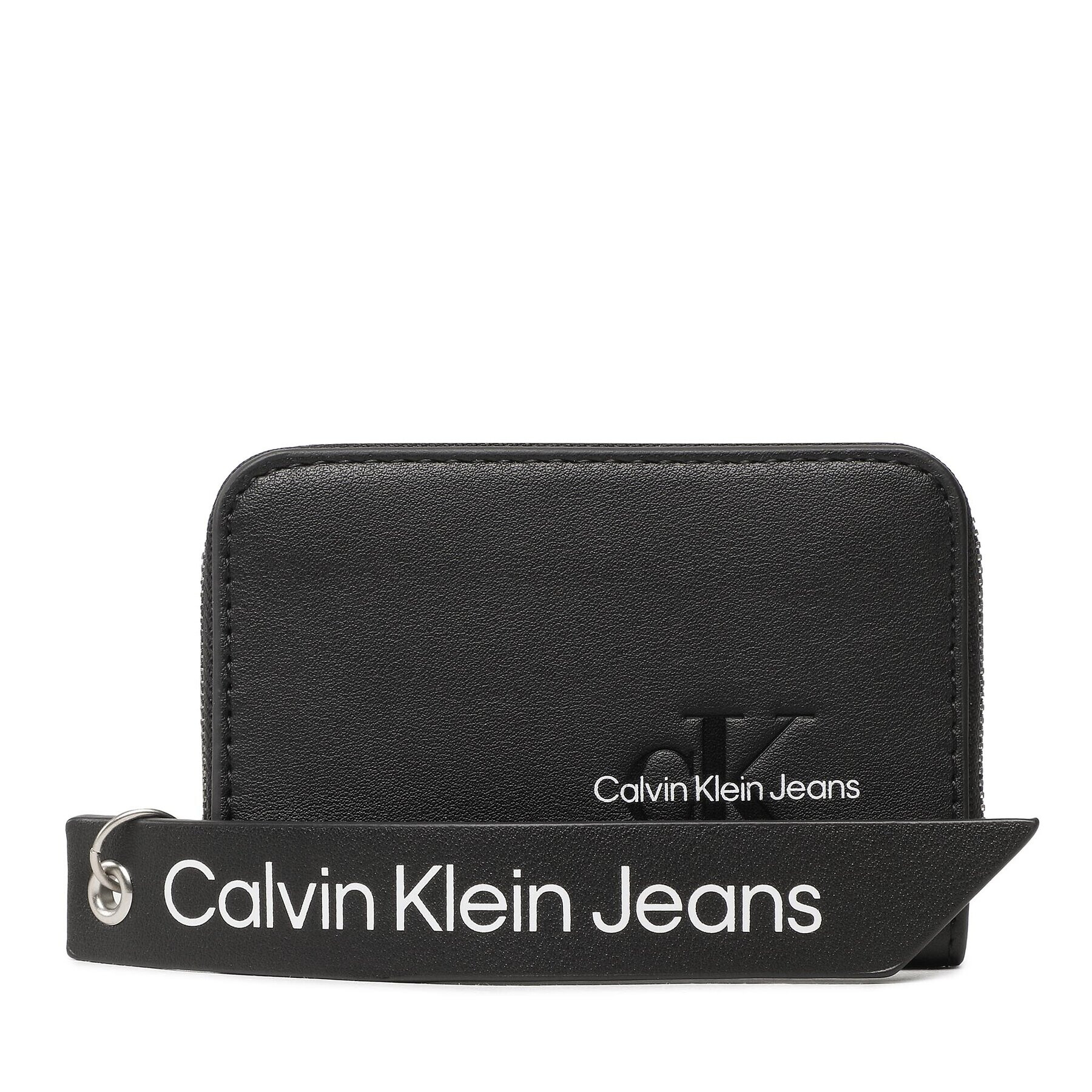 Calvin Klein Jeans Малък дамски портфейл Sculpted Med Zip Around Tag K60K610578 Черен - Pepit.bg