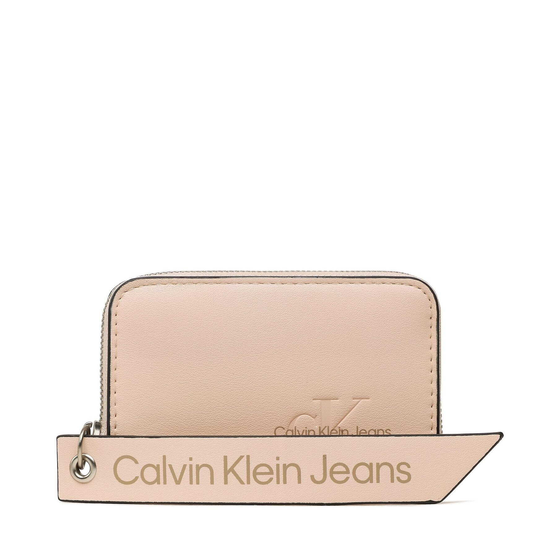 Calvin Klein Jeans Малък дамски портфейл Sculpted Med Zip Around Tag K60K610578 Розов - Pepit.bg